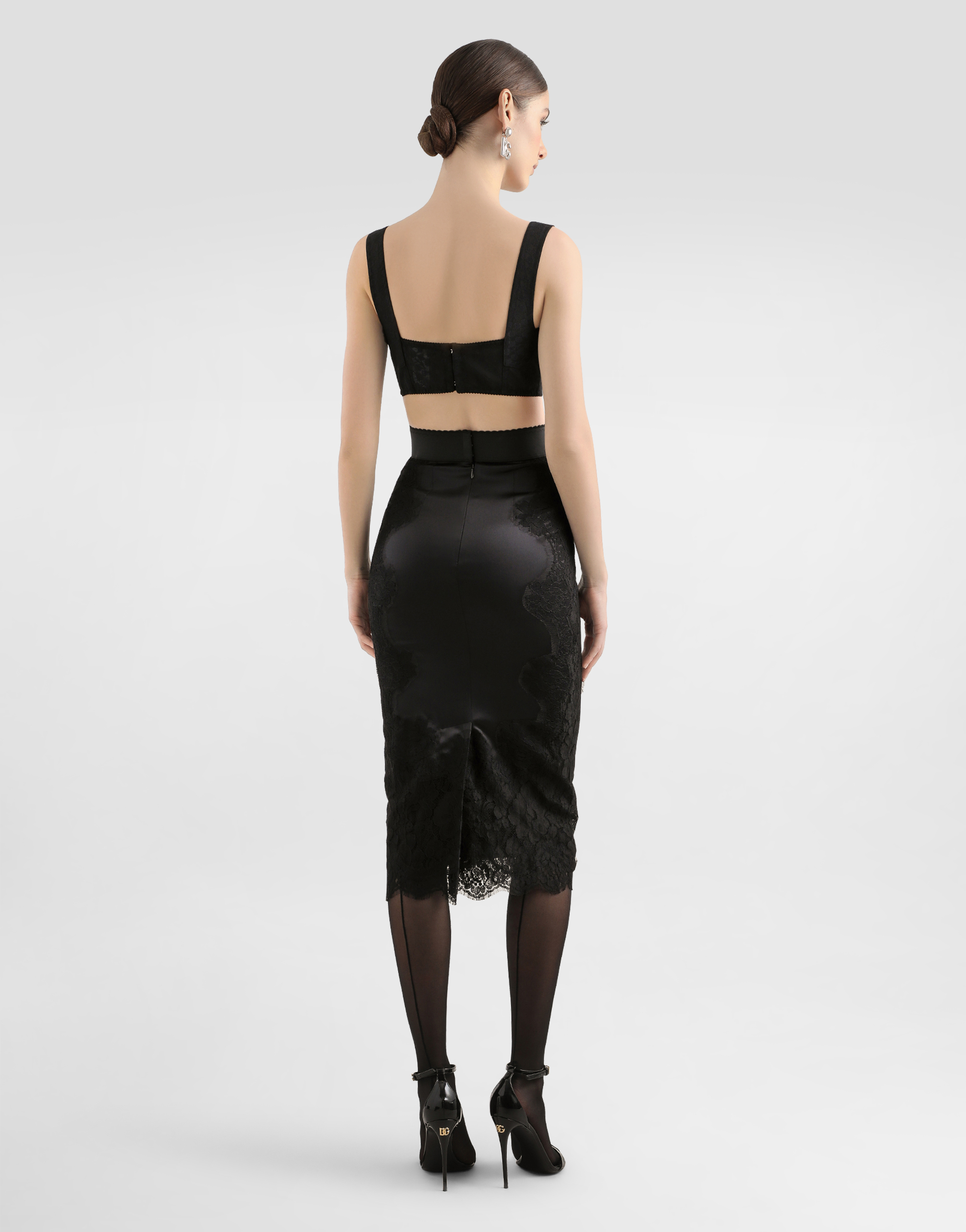 Satin midi skirt