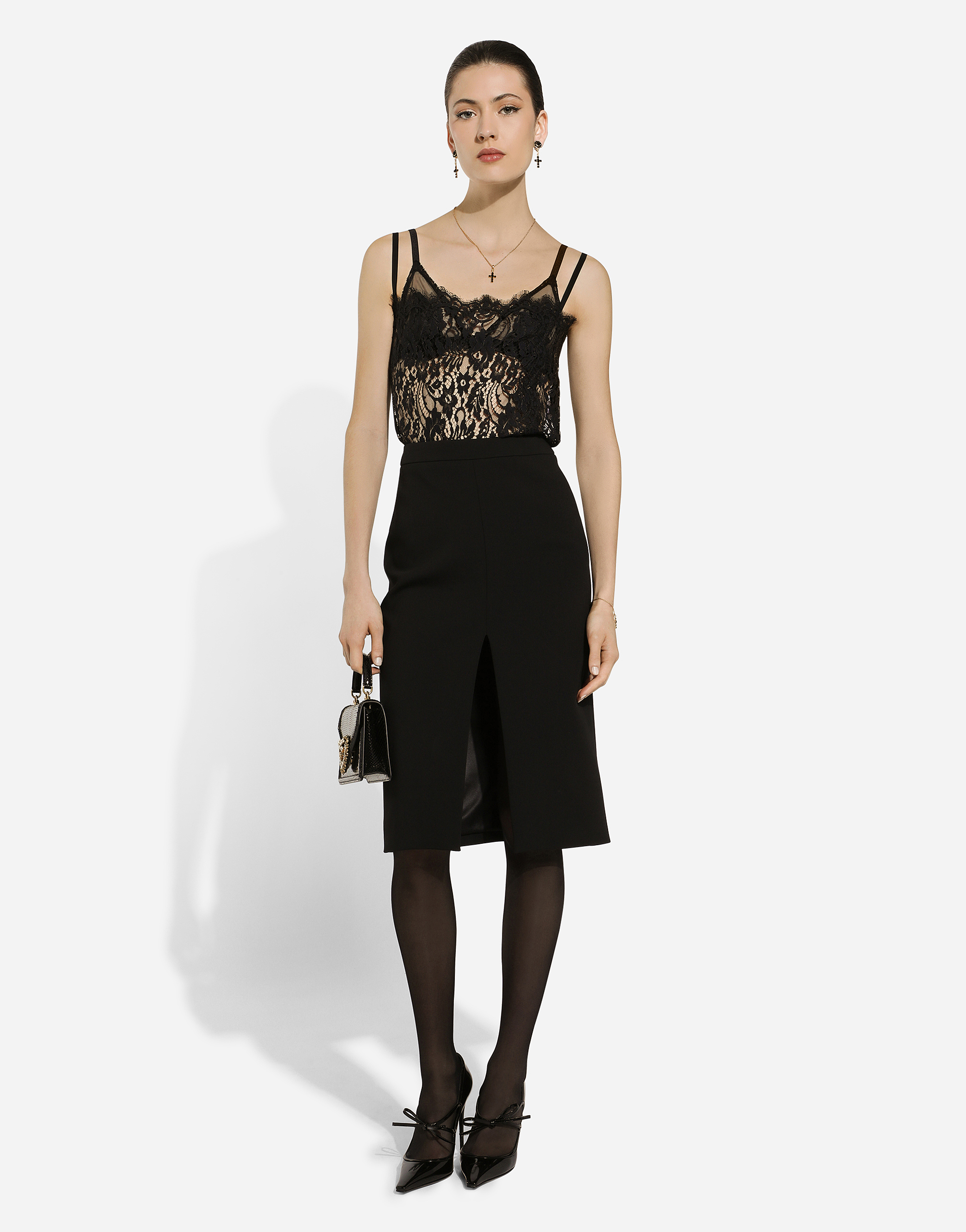 Dolce & Gabbana Lace Square-neck Camisole In Black