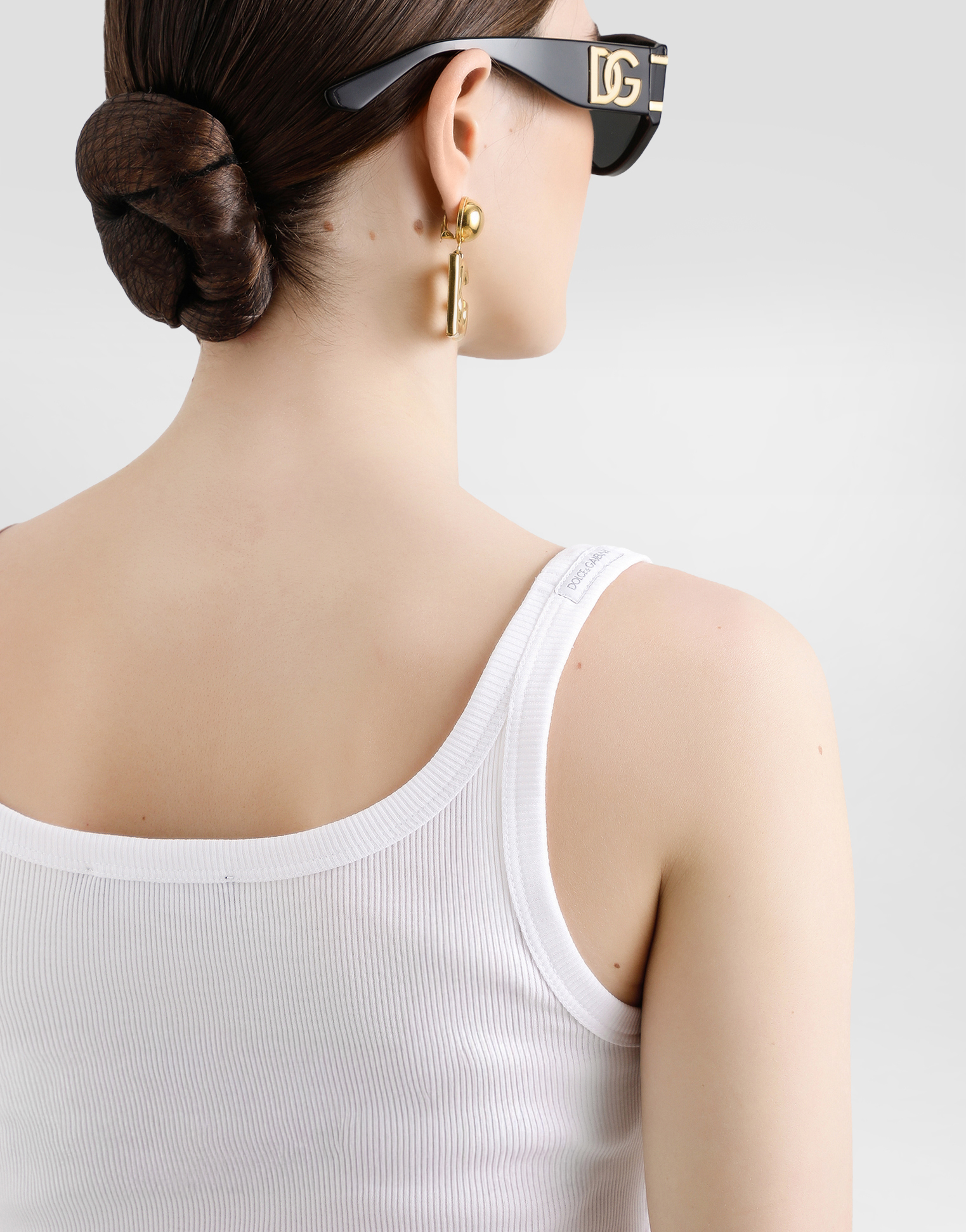 DOLCE & GABBANA KIM DOLCE&GABBANA FINE-RIB COTTON TANK TOP WITH THE RE-EDITION LABEL