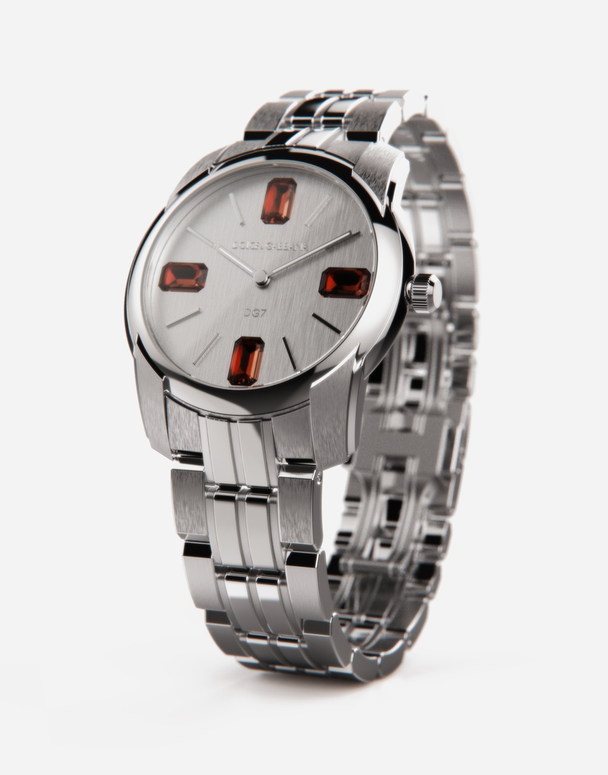 Shop Dolce & Gabbana Steel And Rhodolite Watch