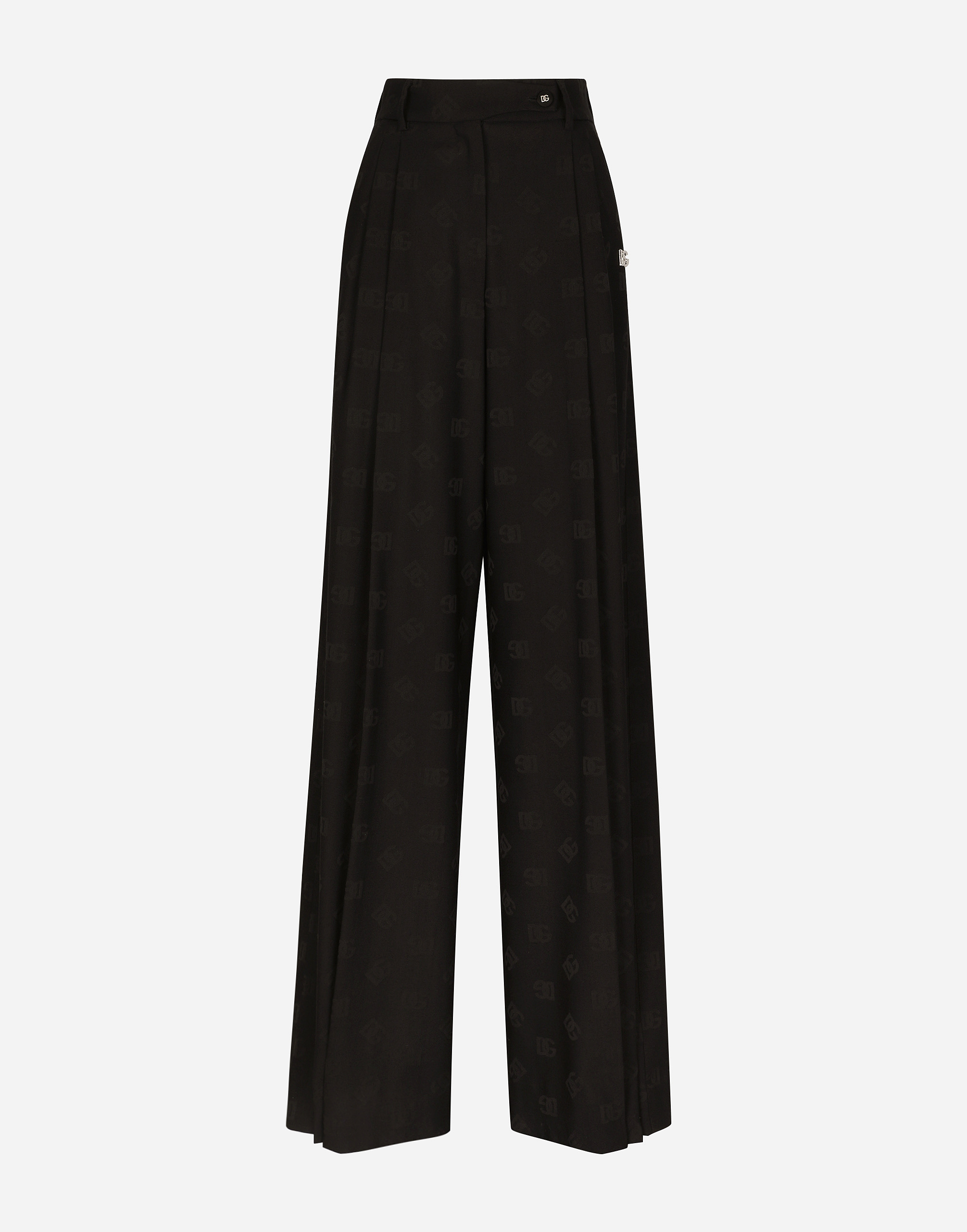 Dolce & Gabbana Jacquard Bell Bottoms In Black