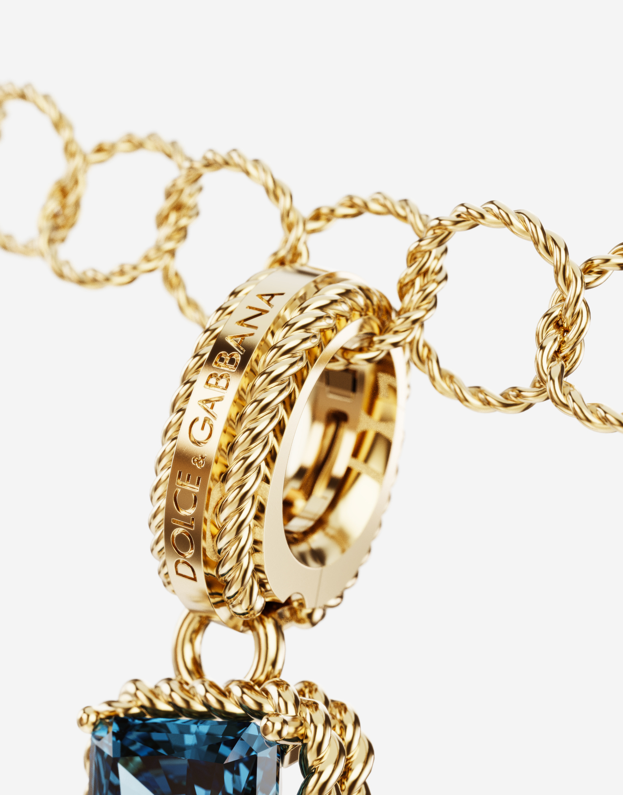 Dolce & Gabbana Rainbow Alphabet J 18 Kt Yellow Gold Charm With Multicolor Fine Gems Gold Female Onesize In Gold