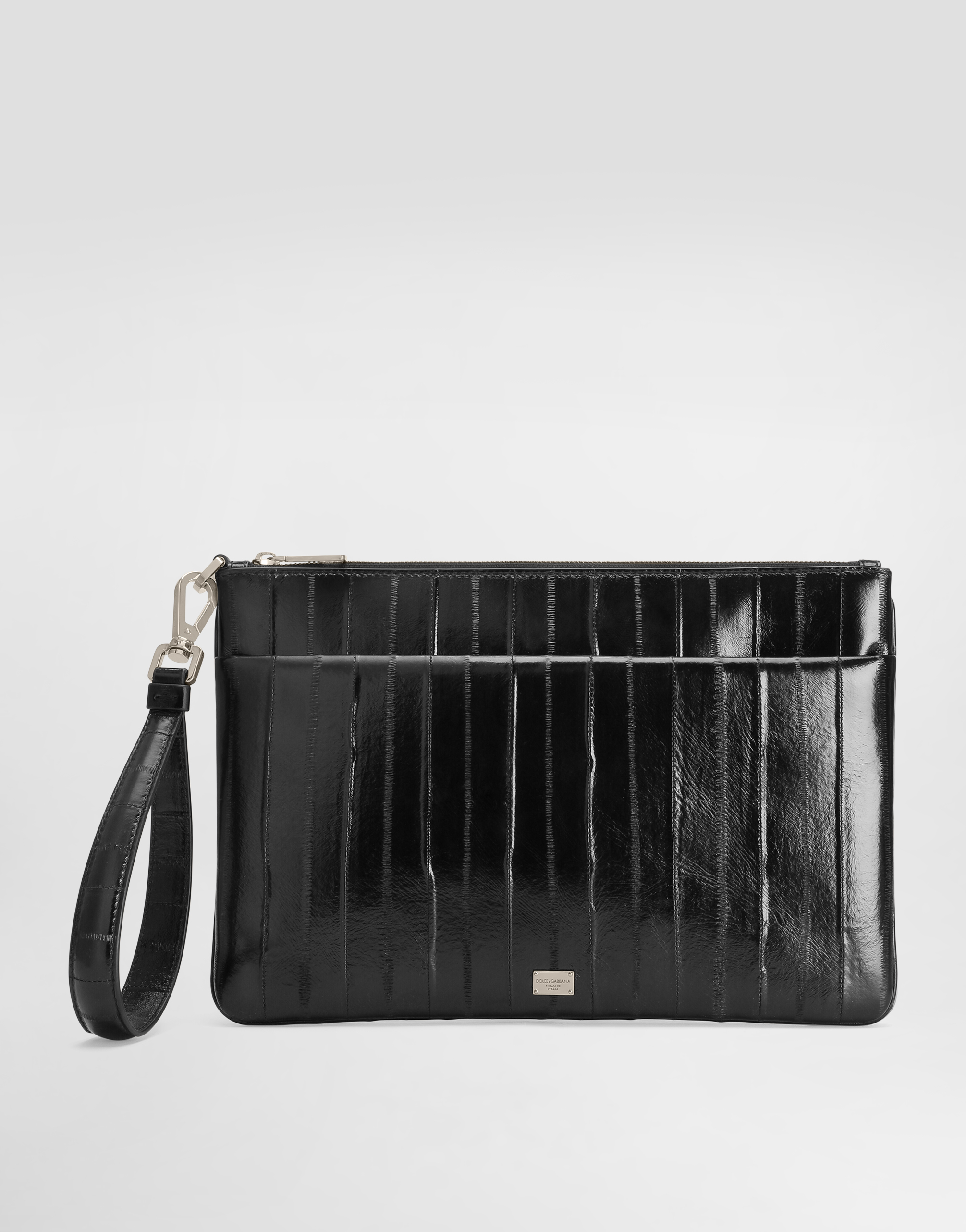 Aelpeacha Le Pelerinage 限定盤 G-RAP EURO-G Eel skin necessaire in Black for Men | Dolce&Gabbana® US