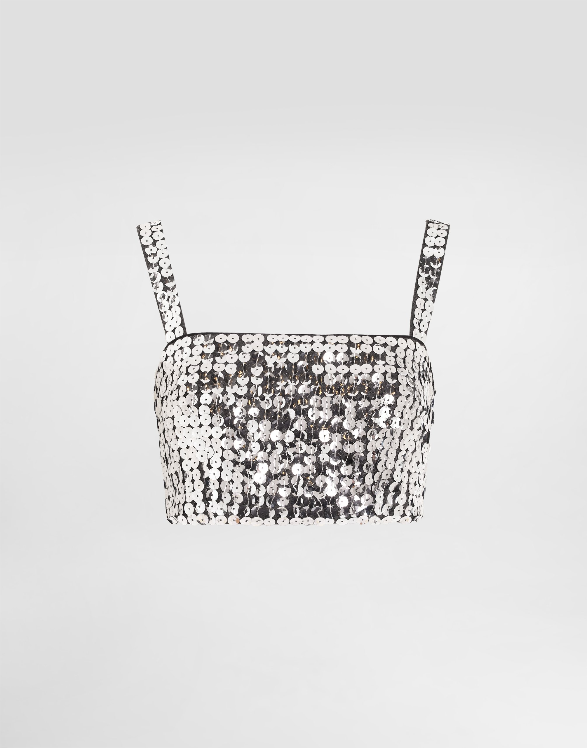 Sequin top in Silver for Women | Dolce&Gabbana® US