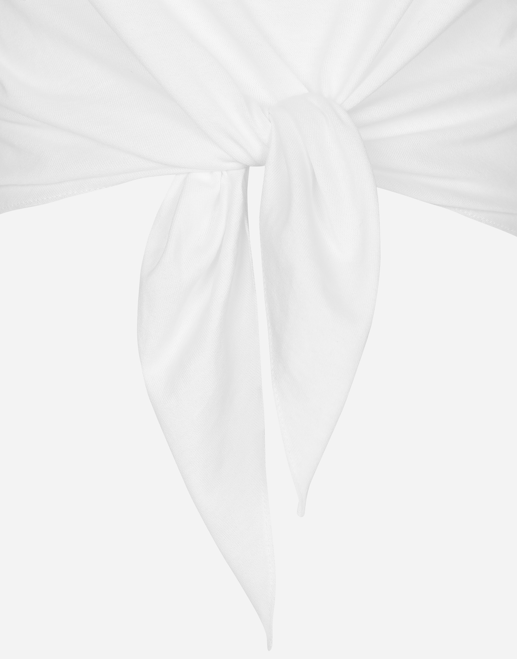 Dolce & Gabbana Jersey T-shirt With Dg Logo And Knot Detail In White