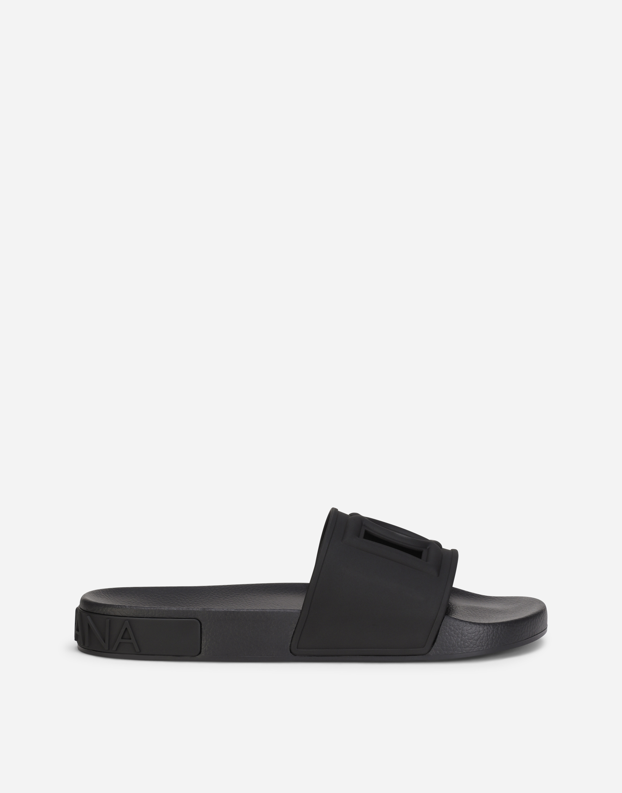 Dolce & Gabbana Black Sandals With Logo Detail In Black