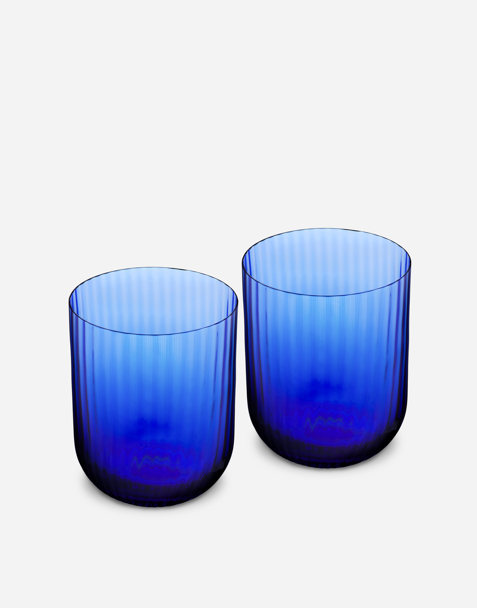 Dolce & Gabbana Set 2 Hand-blown Murano Beverage Glasses In Multicolor