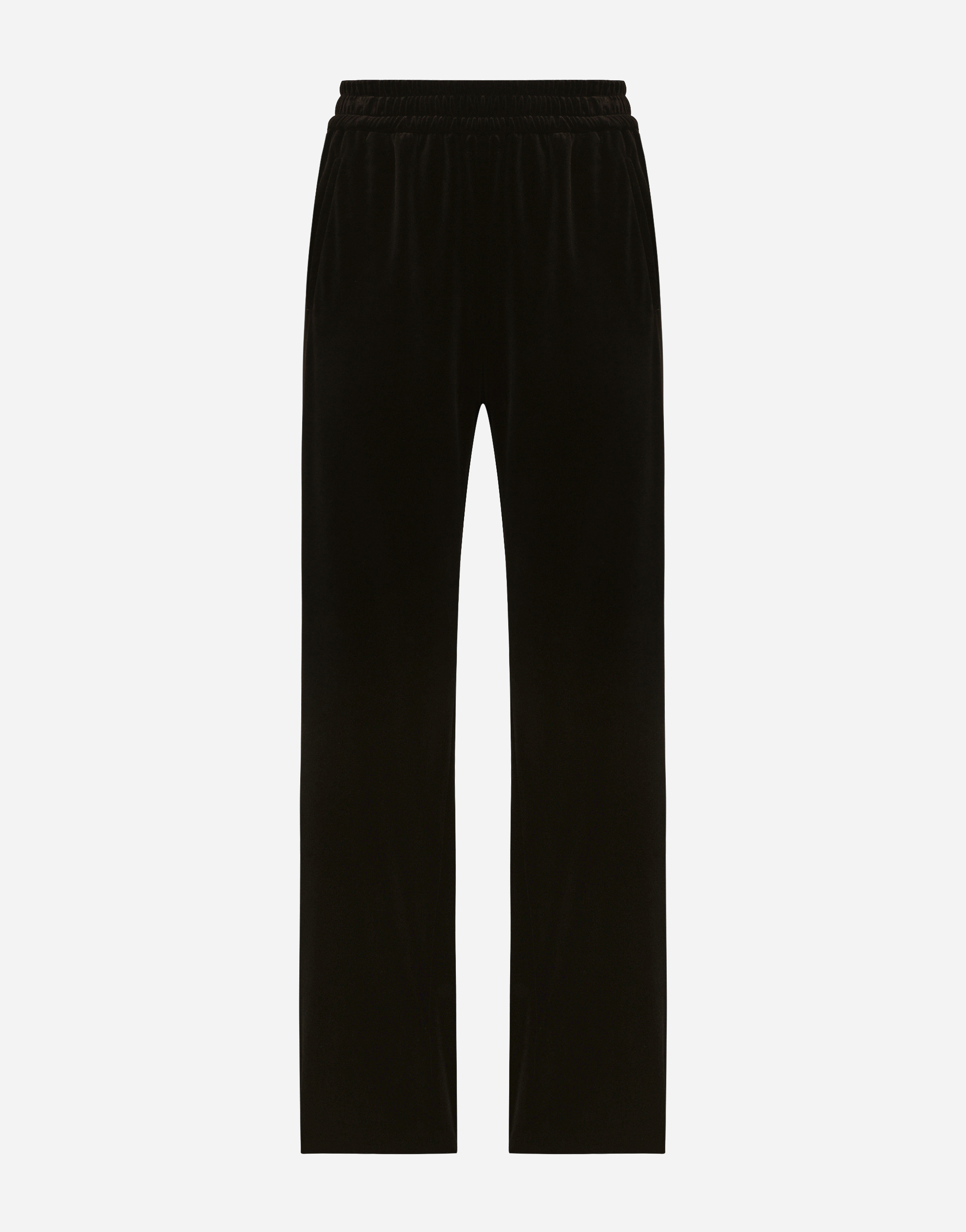 Dolce & Gabbana Velvet Jogging Trousers In Black
