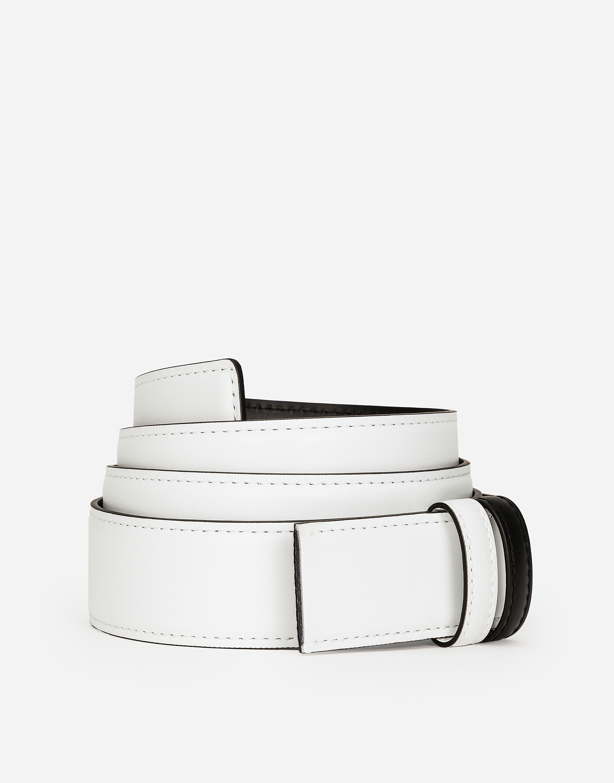 Dolce & Gabbana Reversible Calfskin Belt Strap In Multicolor