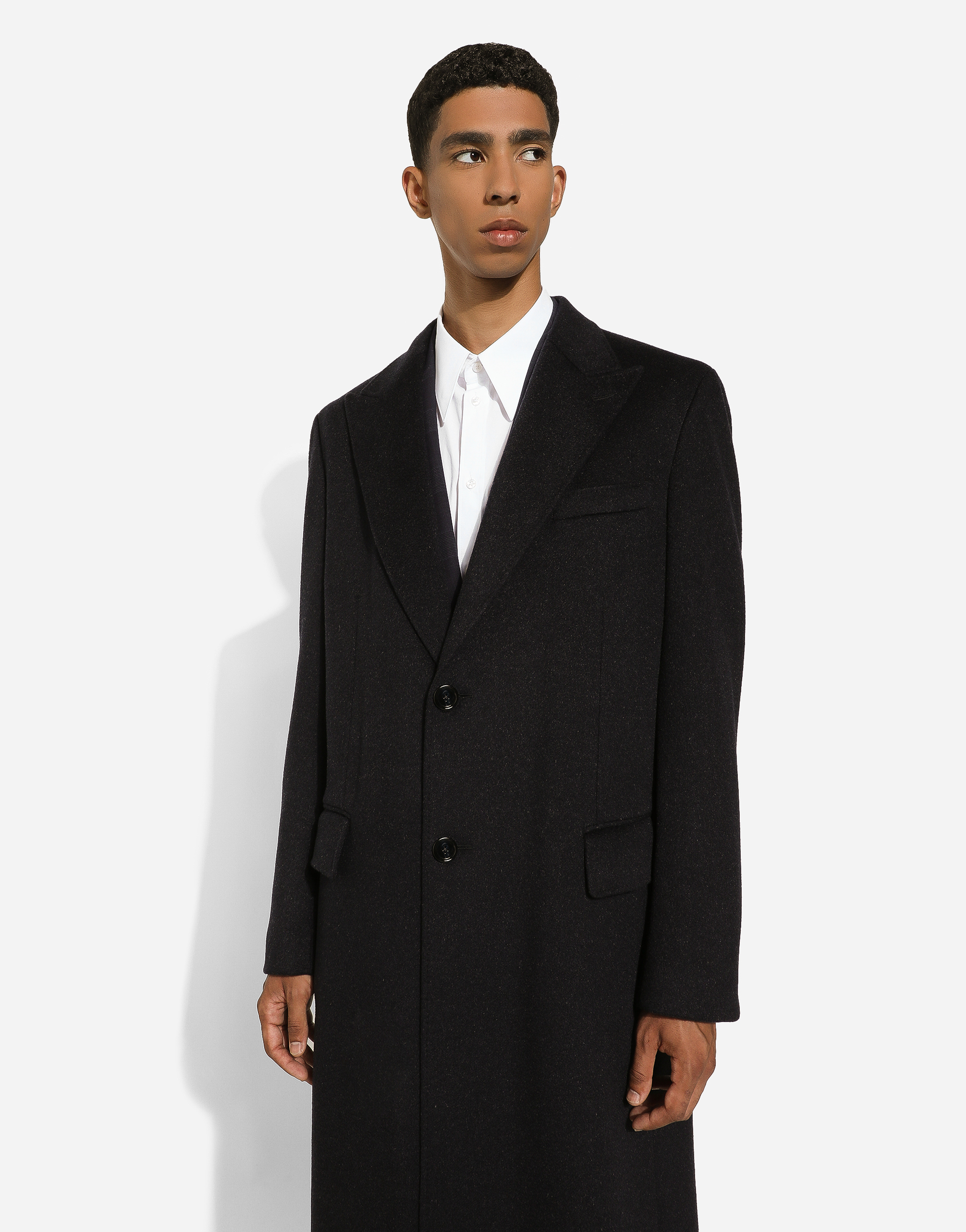 Dolce & Gabbana Single-breasted Cashmere Coat In グレー