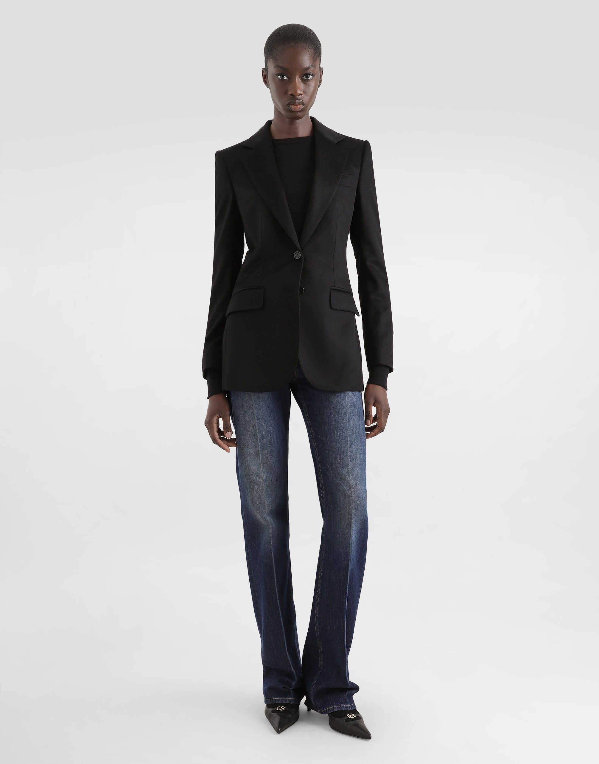 Dolce & Gabbana Cashmere And Silk Single-breasted Jacket In Black