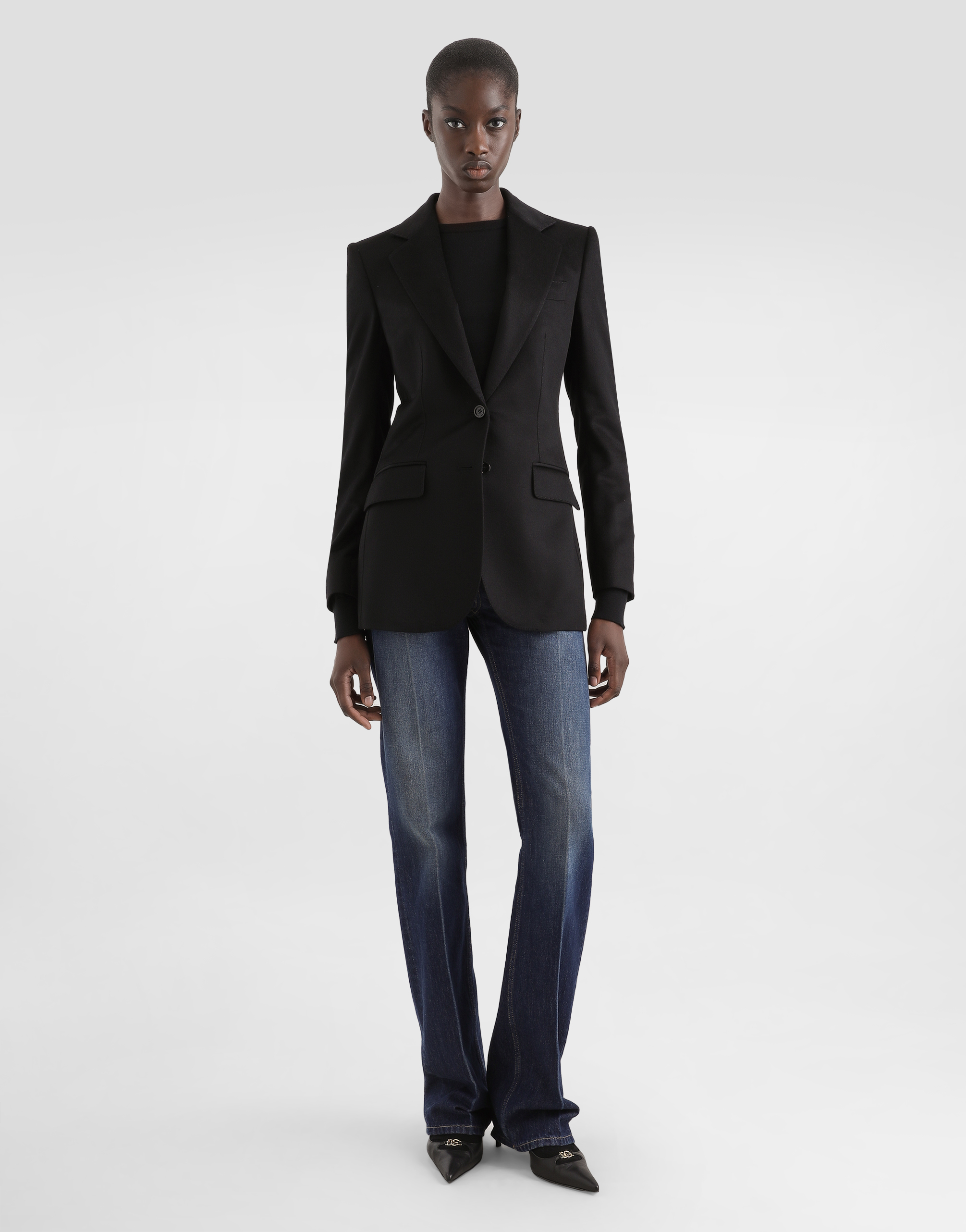 Dolce & Gabbana Cashmere And Silk Single-breasted Jacket In Black