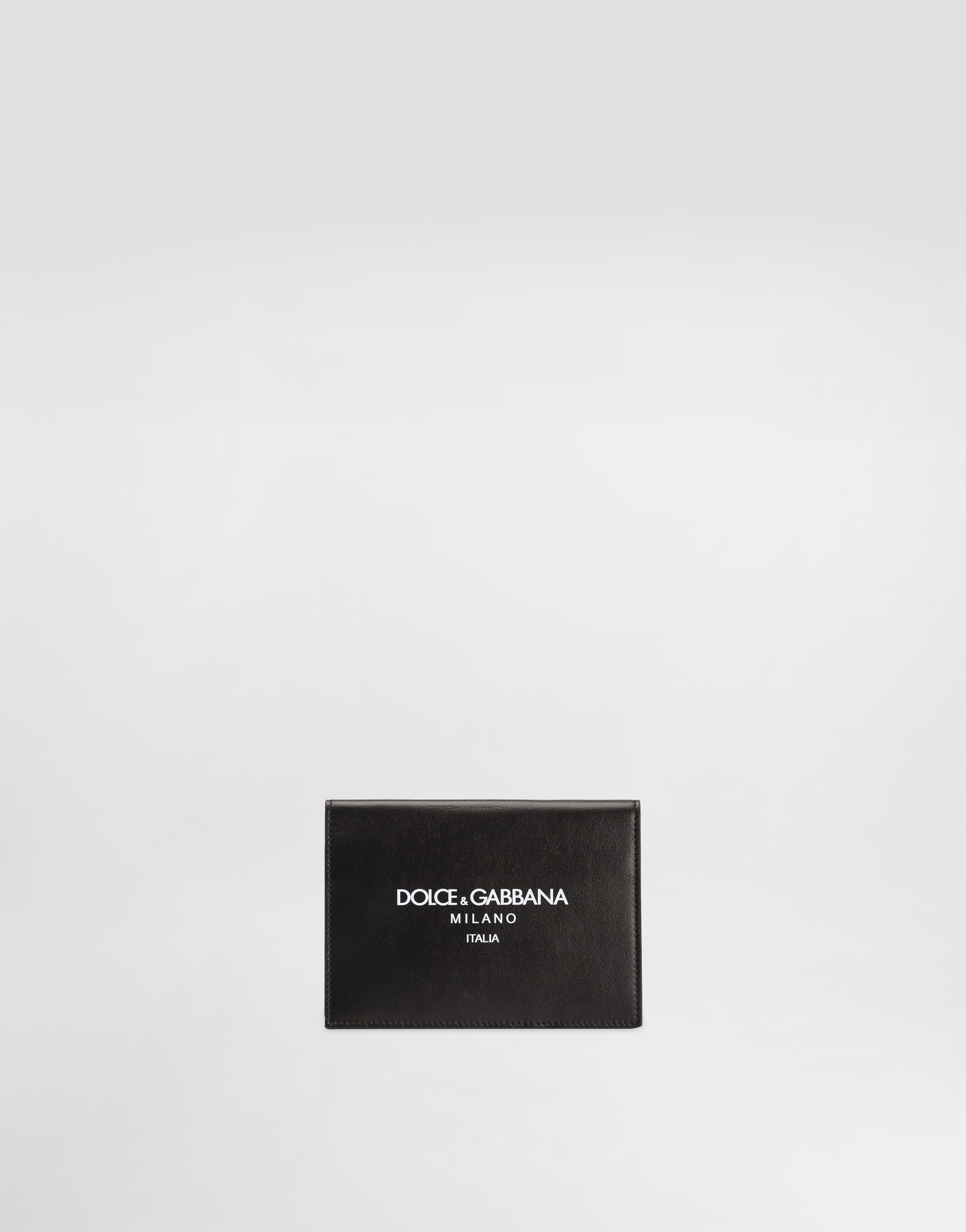 Dolce & Gabbana Male Multicolor Calfskin Passport Holder With Logo - Man Wallets And Small Leather Goods Black Leather Onesize - Image 1