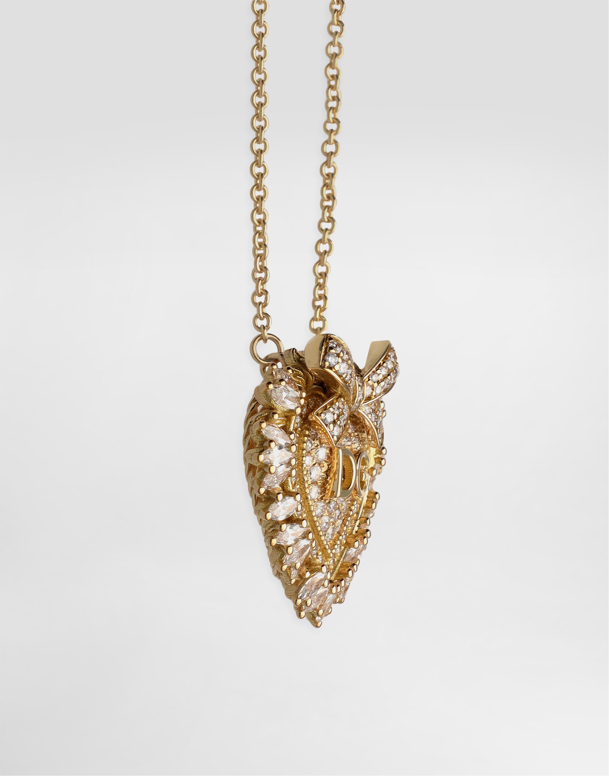 Dolce & Gabbana Devotion Necklace 18 Carat Yellow Gold And Diamonds In Gold