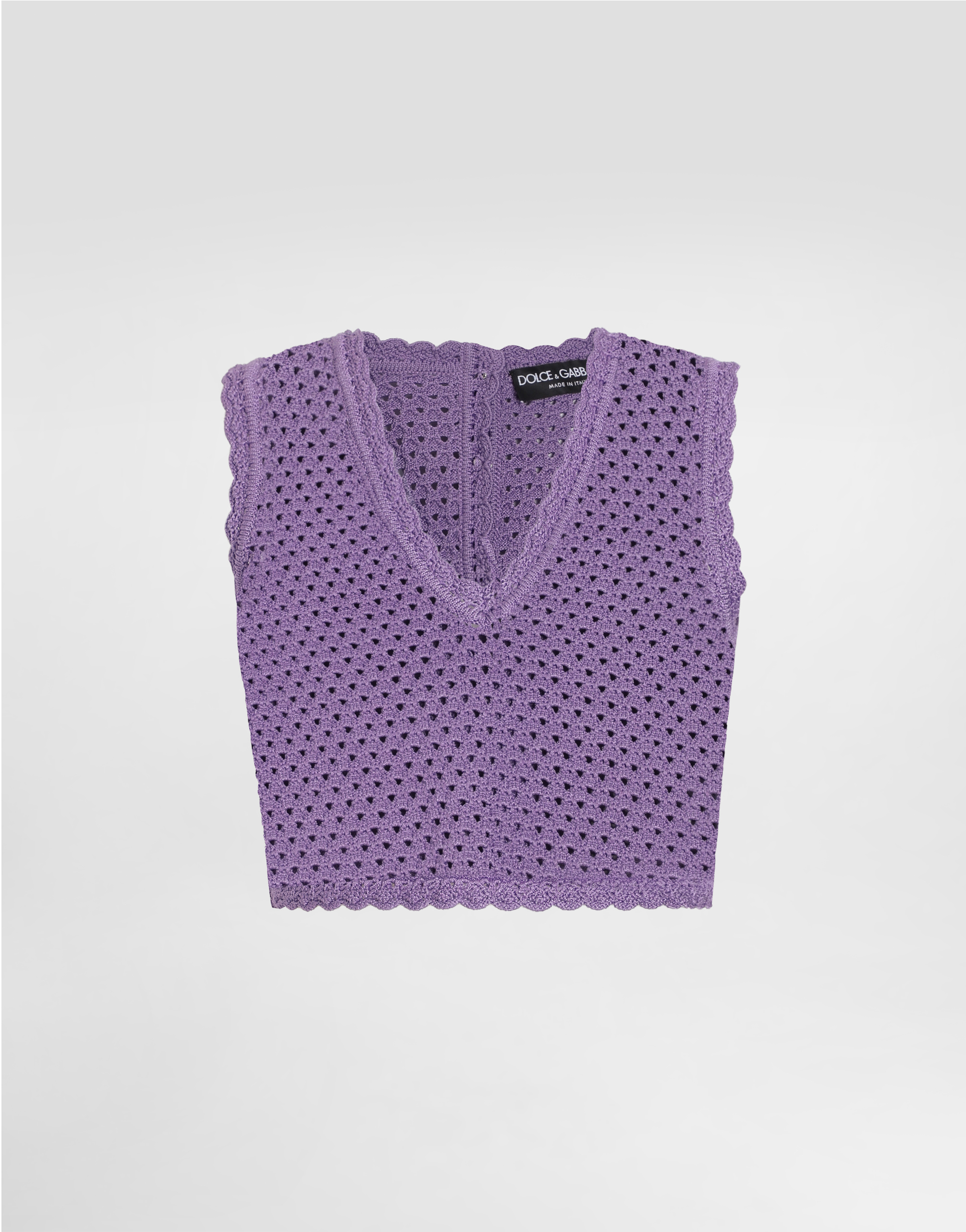 Dolce & Gabbana Crochet Crop Top - Woman Sweaters And Cardigans Purple