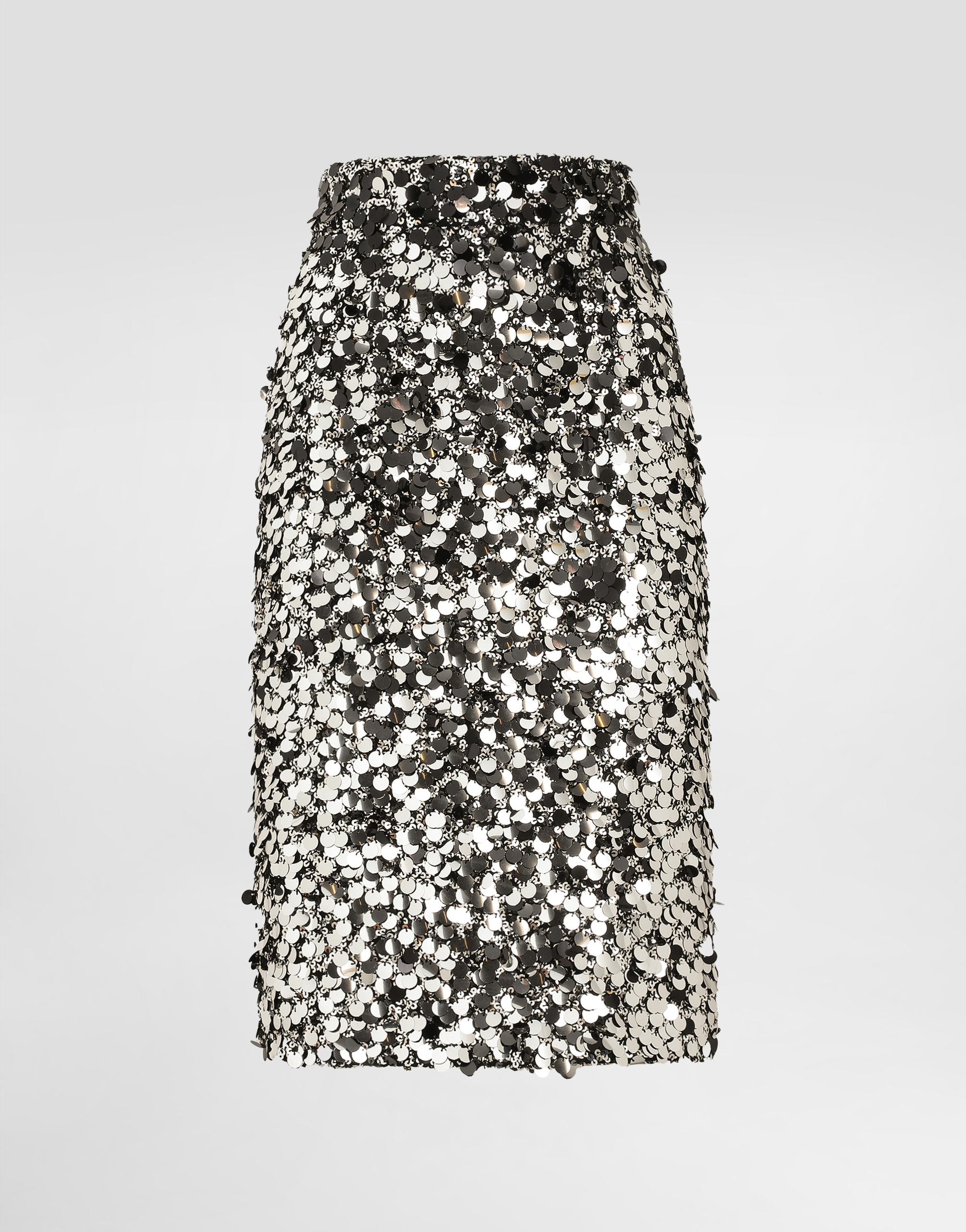 Dolce & Gabbana Sequined Midi Skirt - Woman Skirts Silver