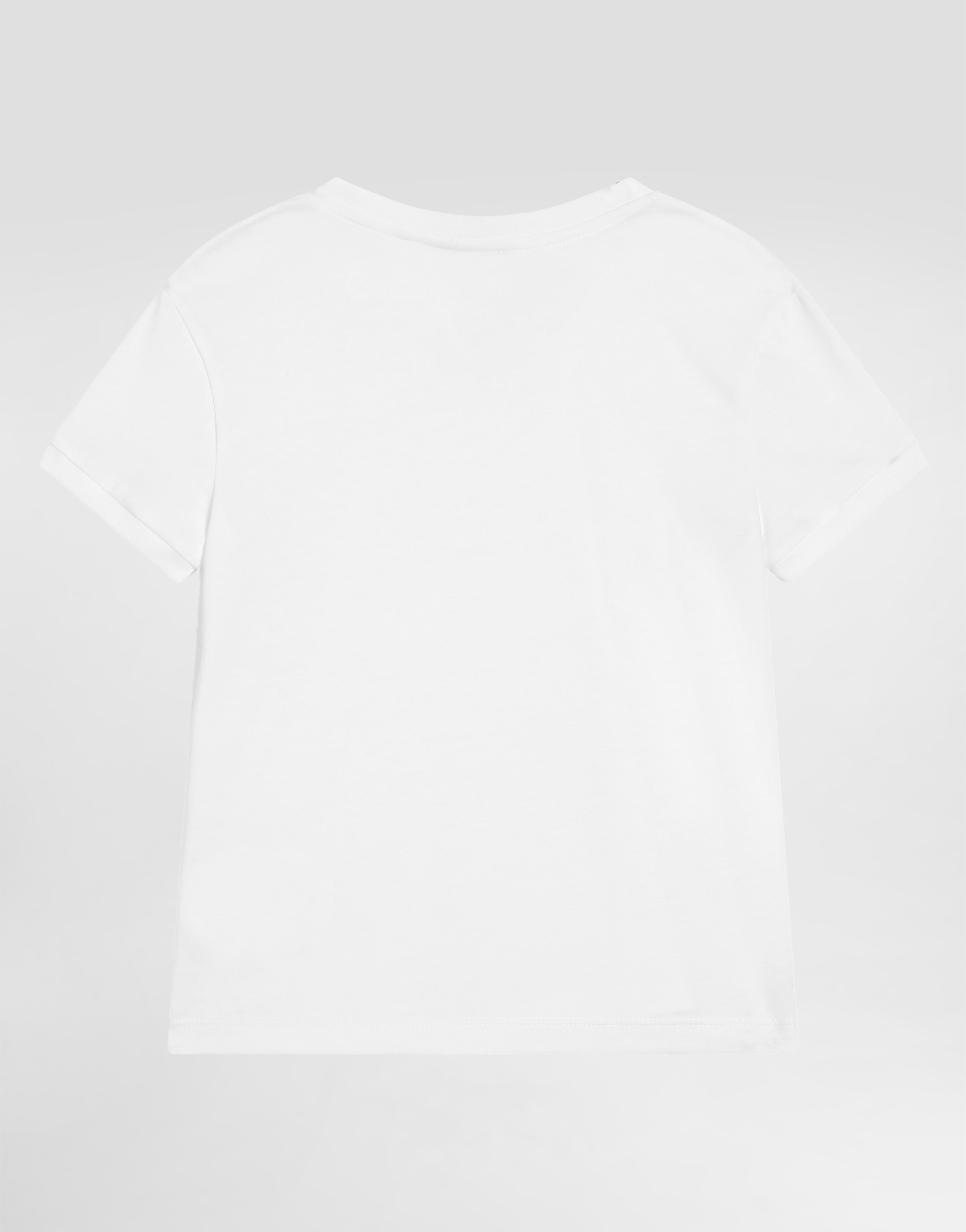  Dolce & Gabbana Dolce & Gabbana Jersey T-shirt With Rhinestones Dg Logo - Woman T-shirts And Sweatshirts White 3 Years 