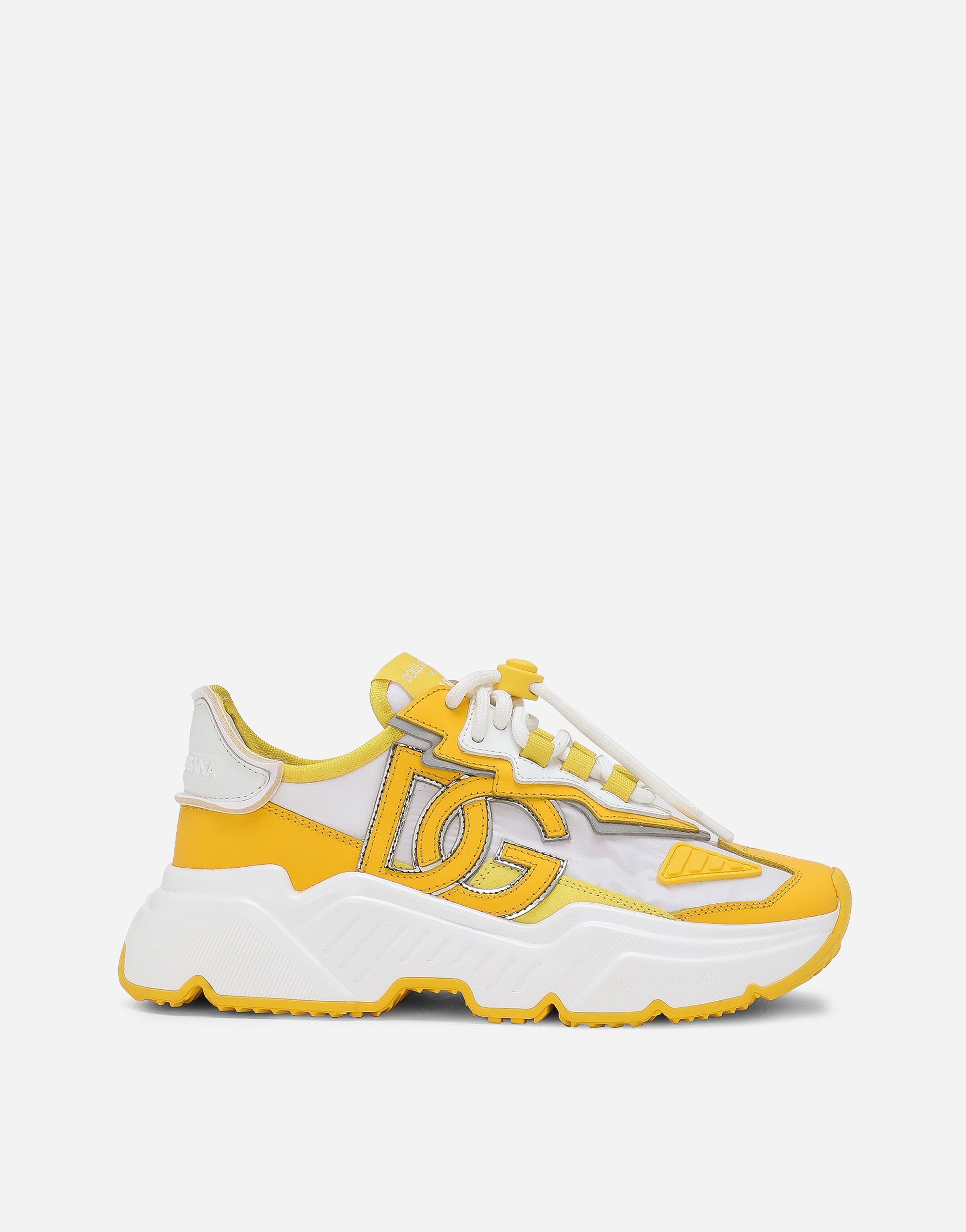 Dolce & Gabbana Mixed-materials Daymaster Sneakers In Yellow