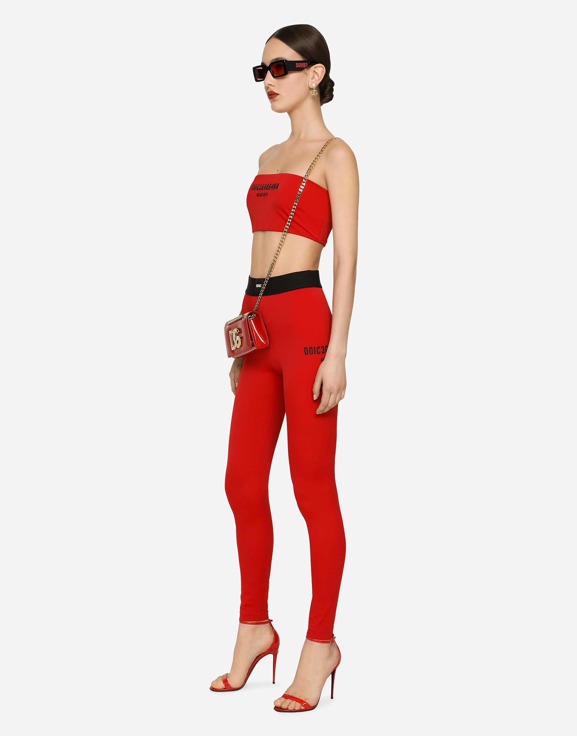 Dolce & Gabbana Spandex Jersey Bandeau Top Dgvib3 In Red