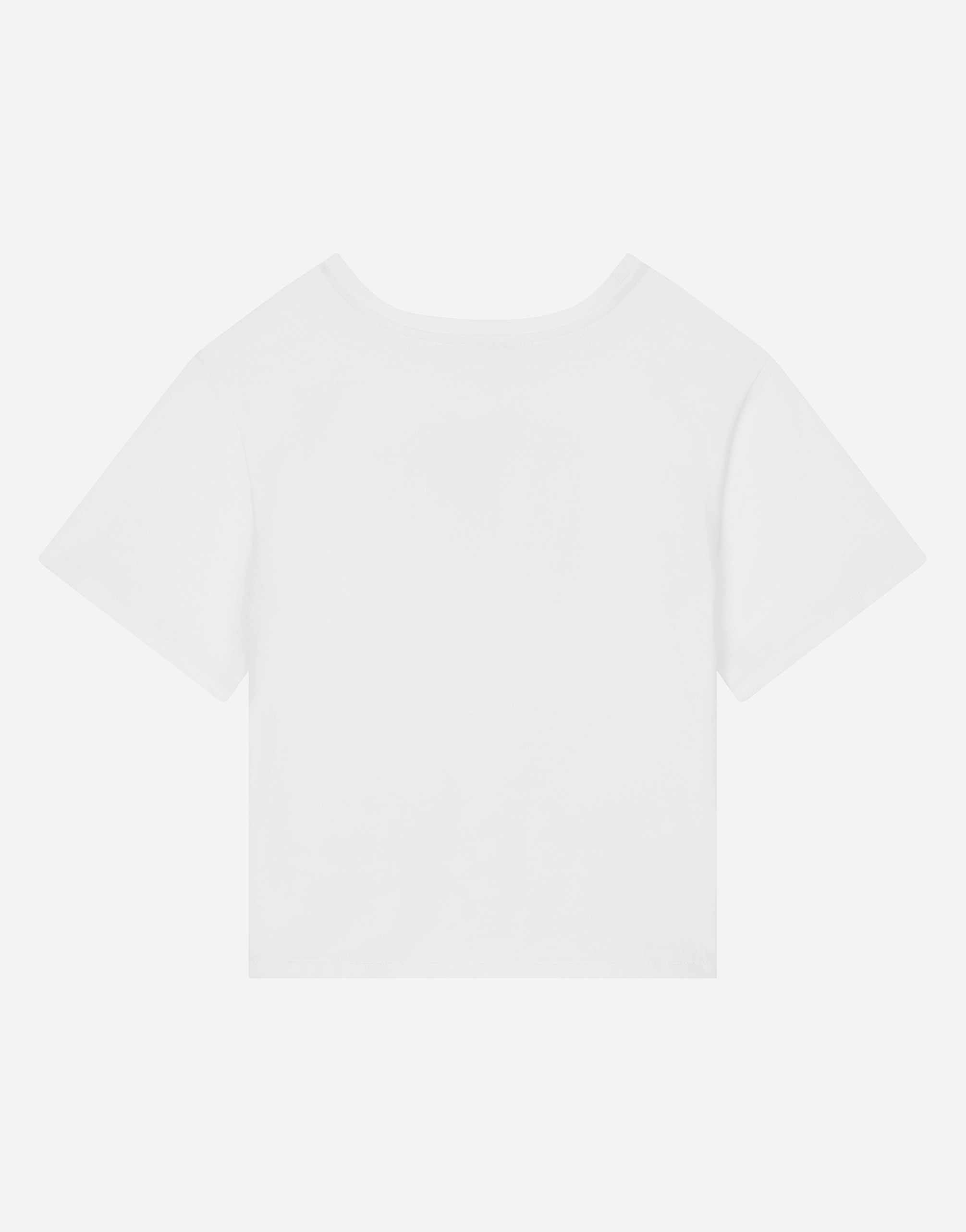 DOLCE & GABBANA JERSEY T-SHIRT WITH CARRETTO-DESIGN DG PATCH AND KNOT DETAIL