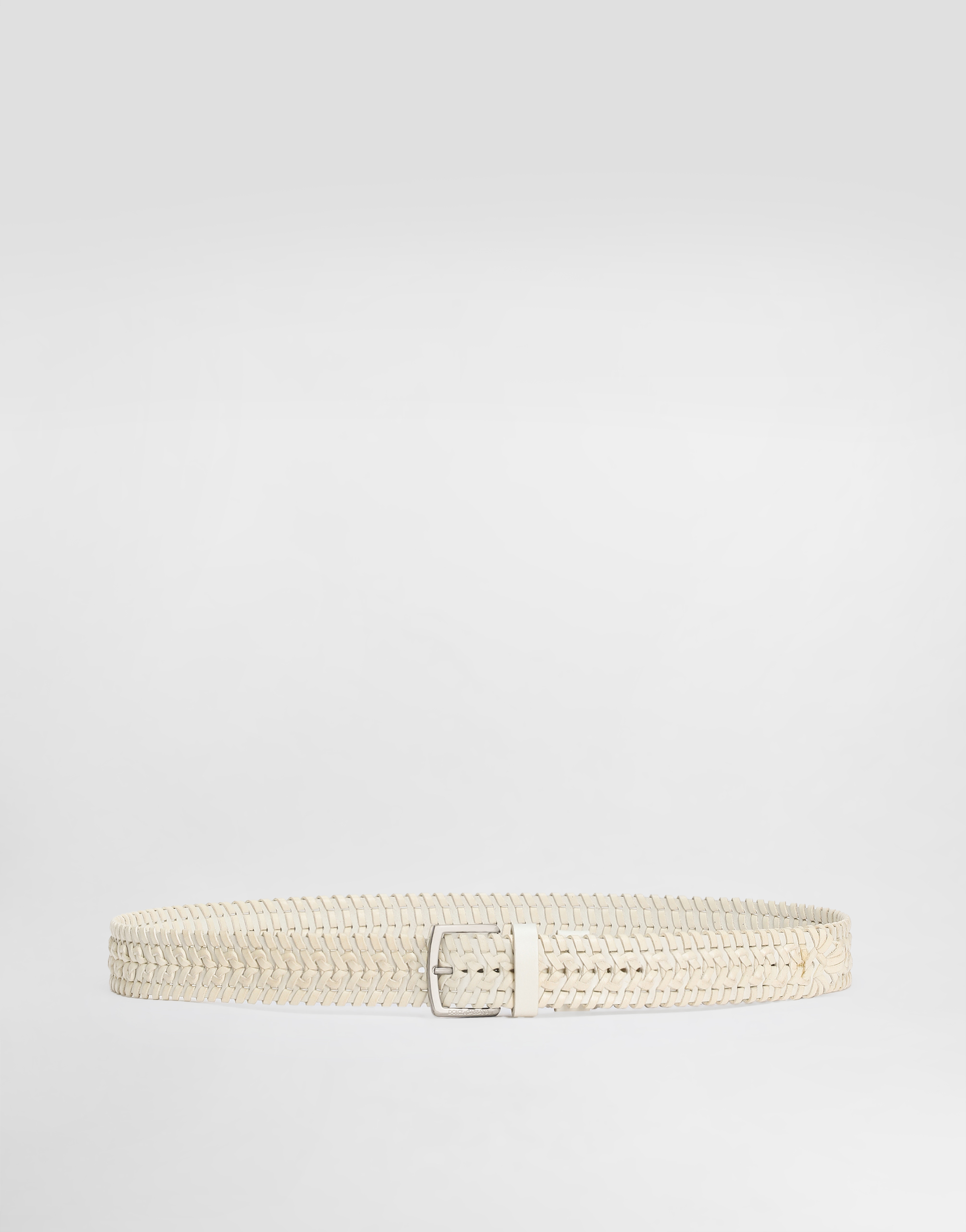 Dolce & Gabbana Woven Leather Belt - Man Belts Beige 90