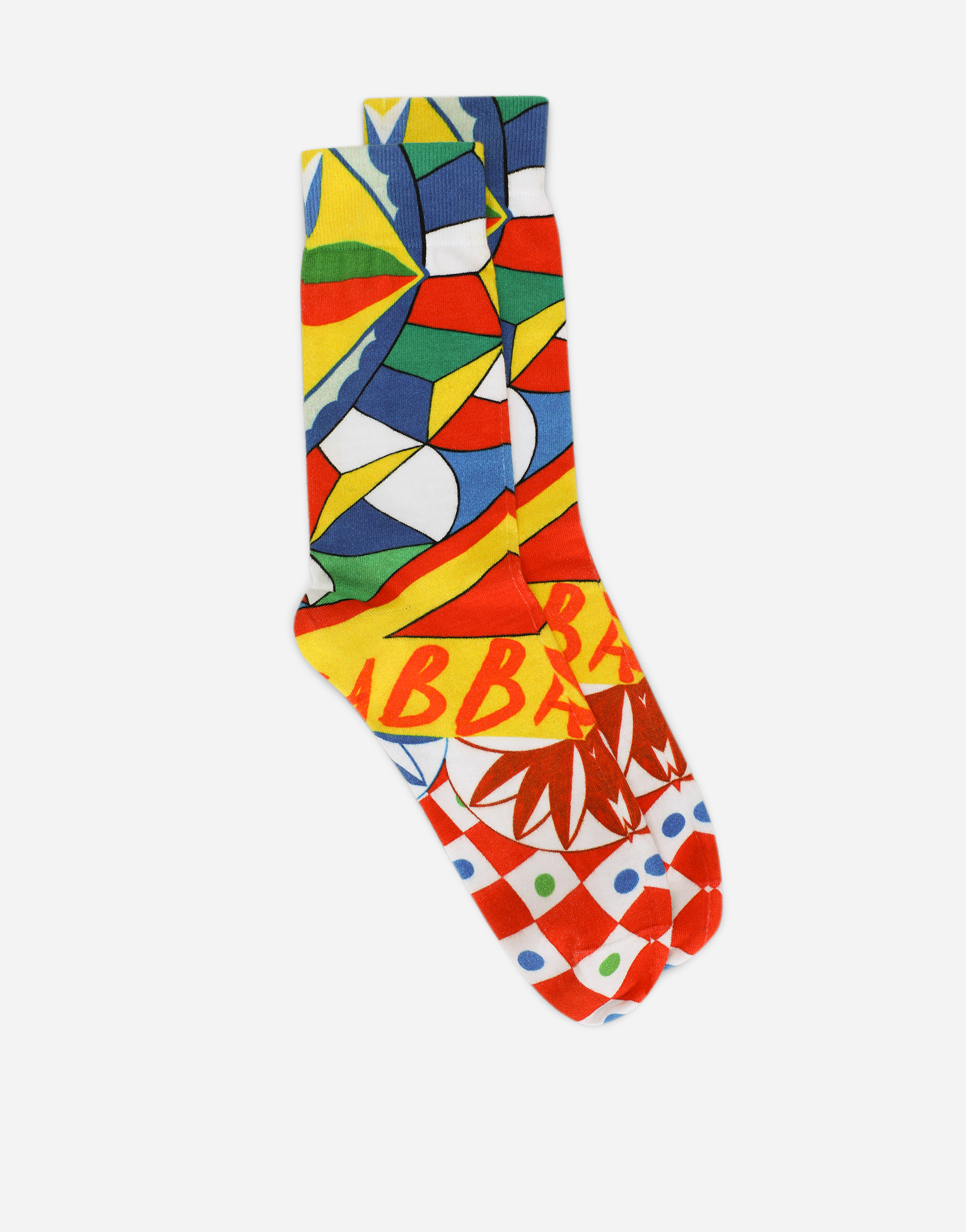 DOLCE & GABBANA CARRETTO-PRINT COTTON SOCKS