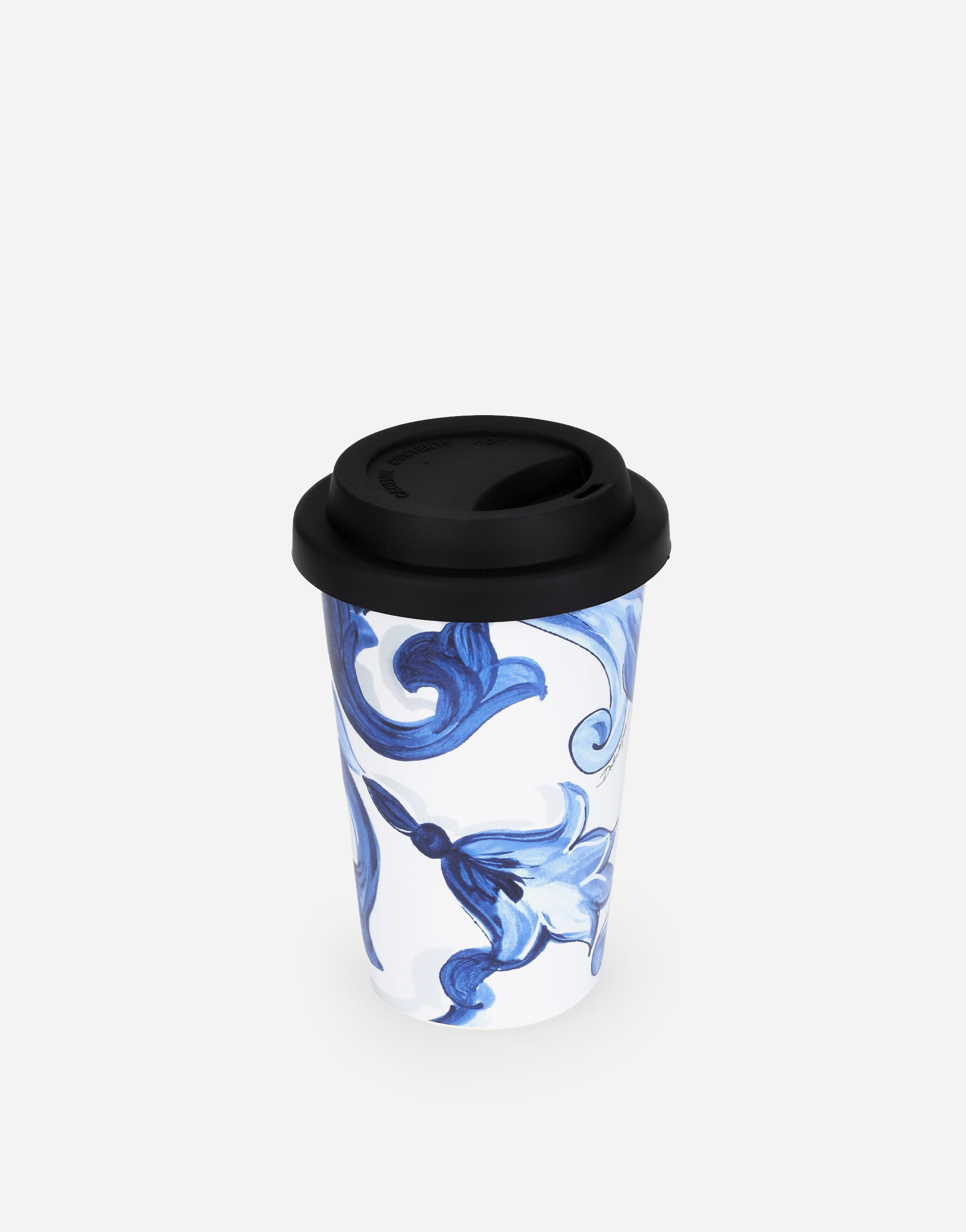 Dolce & Gabbana Ceramic Travel Mug In Blue