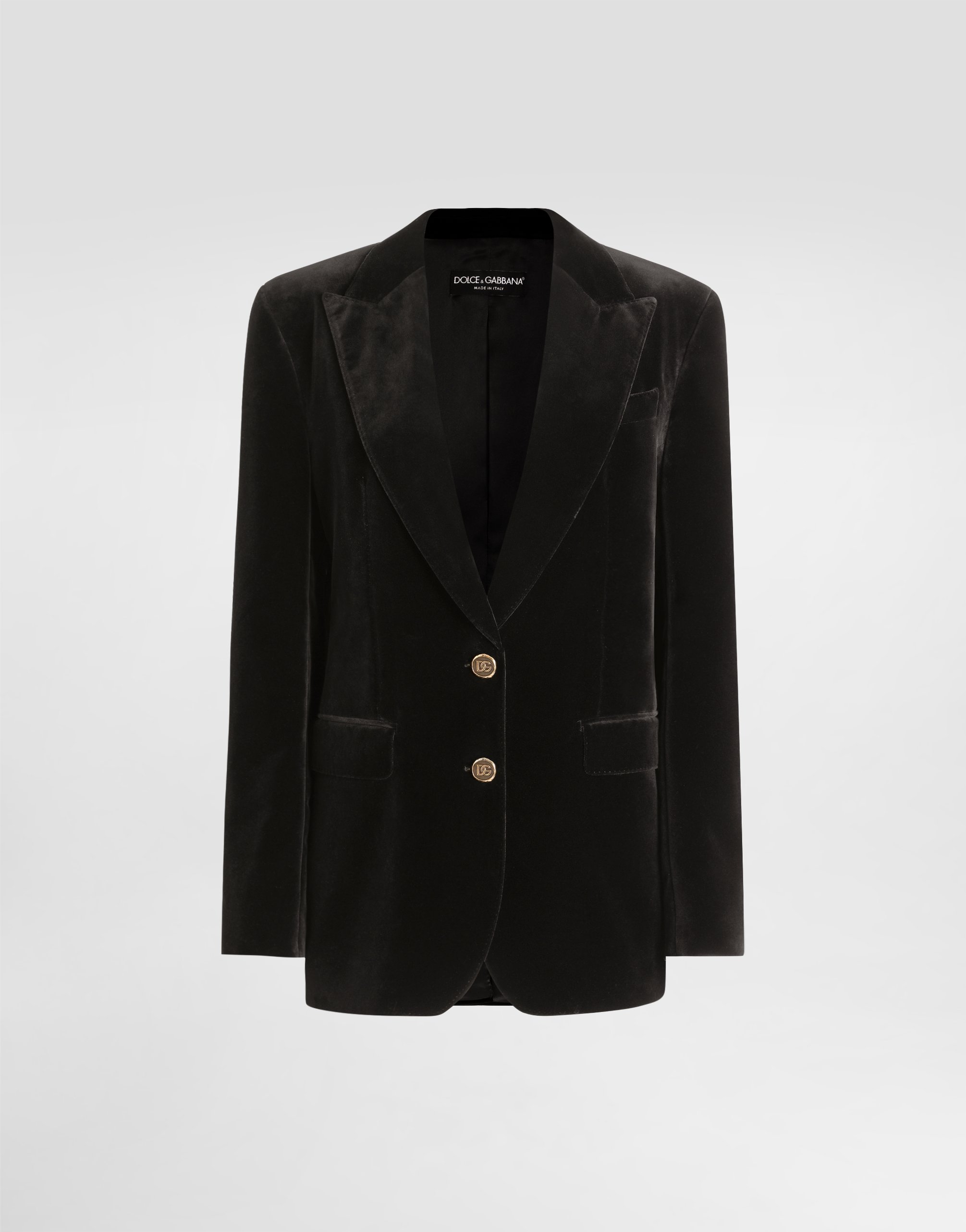 Dolce & Gabbana Smooth Velvet Jacket In Black