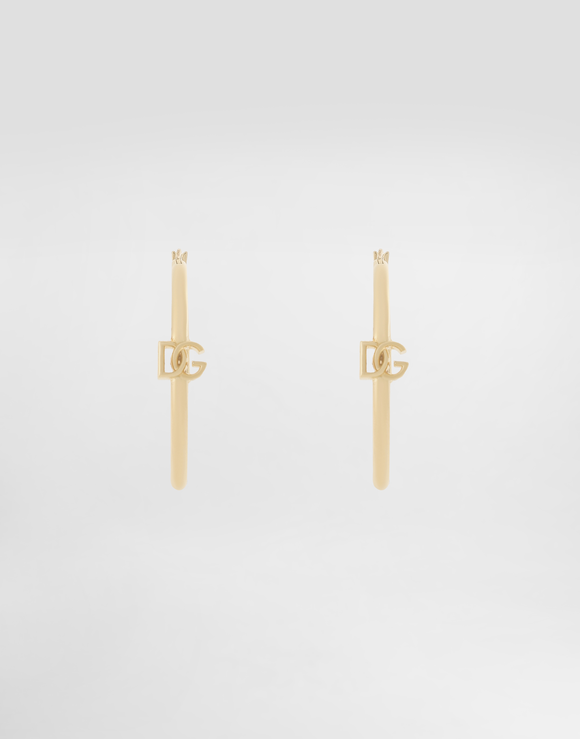 Dolce & Gabbana Creole Earrings With Dg Logo In ゴールド