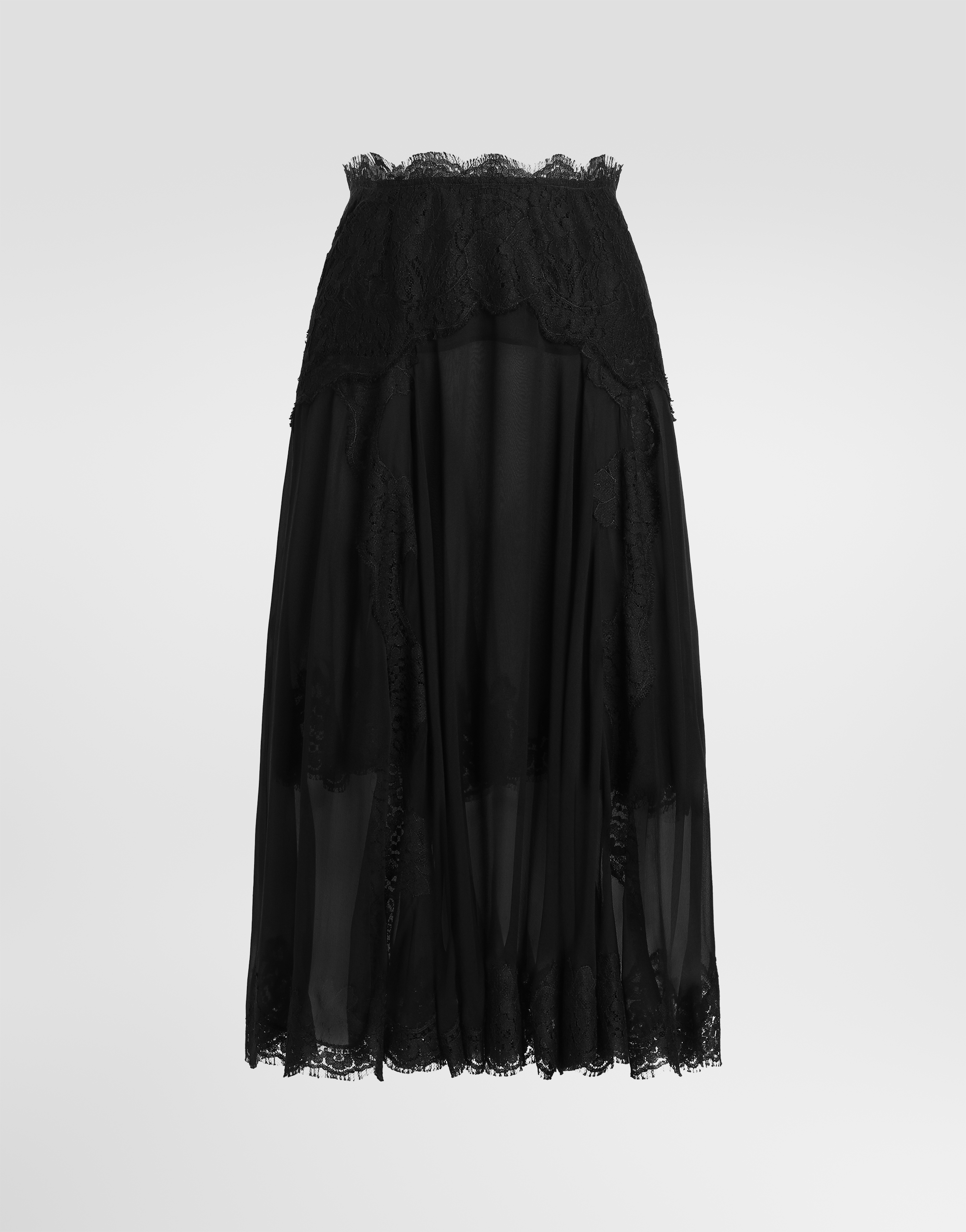 ブラックのウィメンズ シフォン スカート | Dolce&Gabbana®