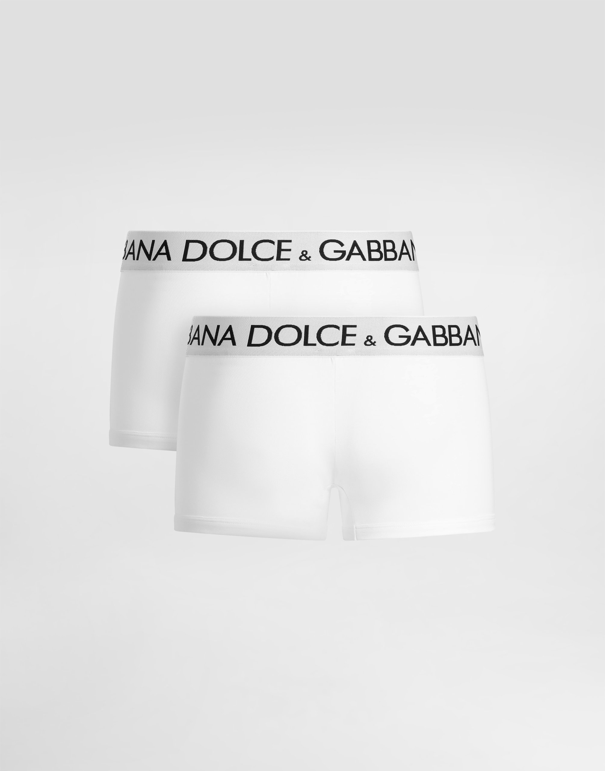 Shop Dolce & Gabbana Two-pack Cotton Jersey Boxers In White