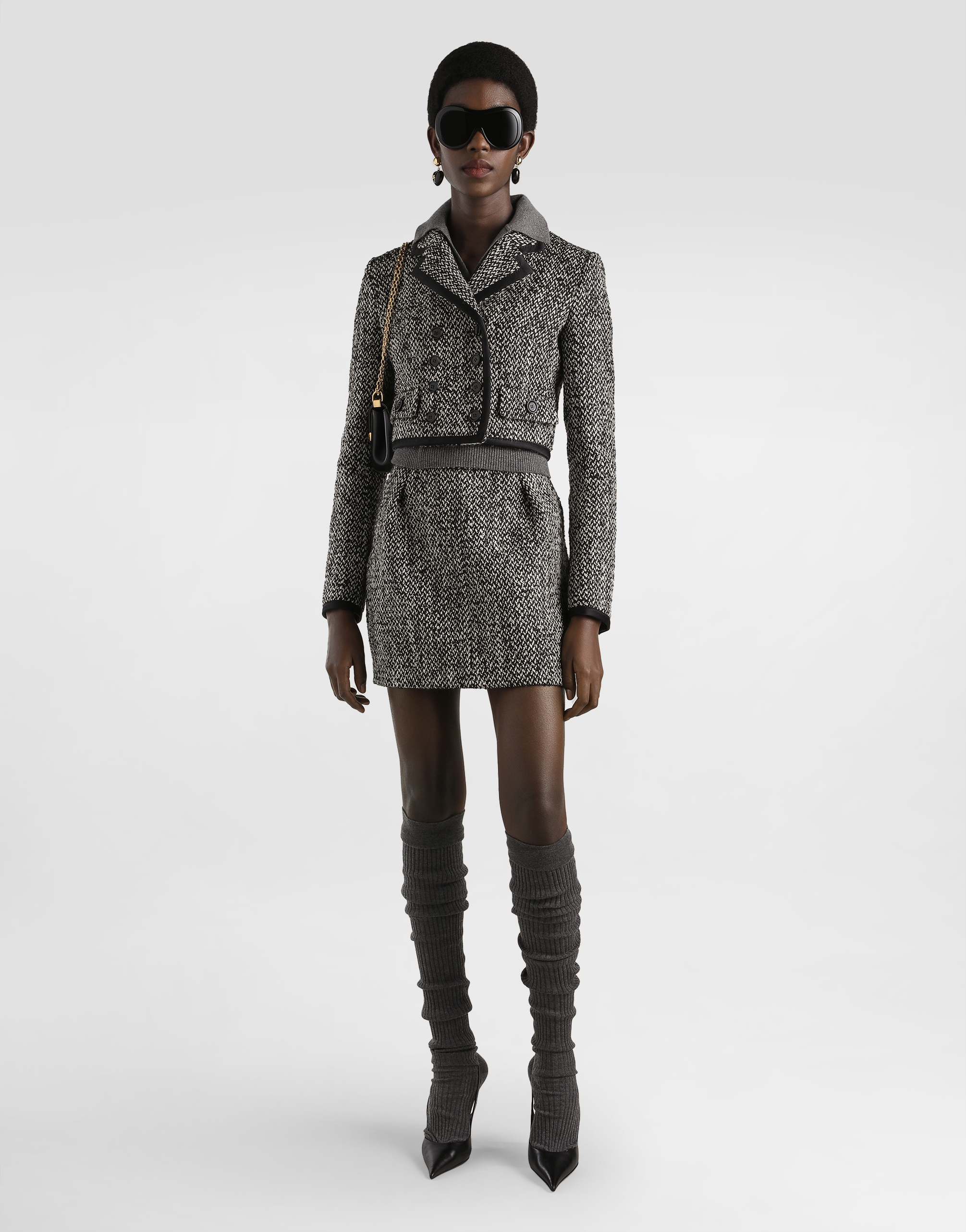 Dolce & Gabbana Short Skirt In Double Wool Blend In Multi