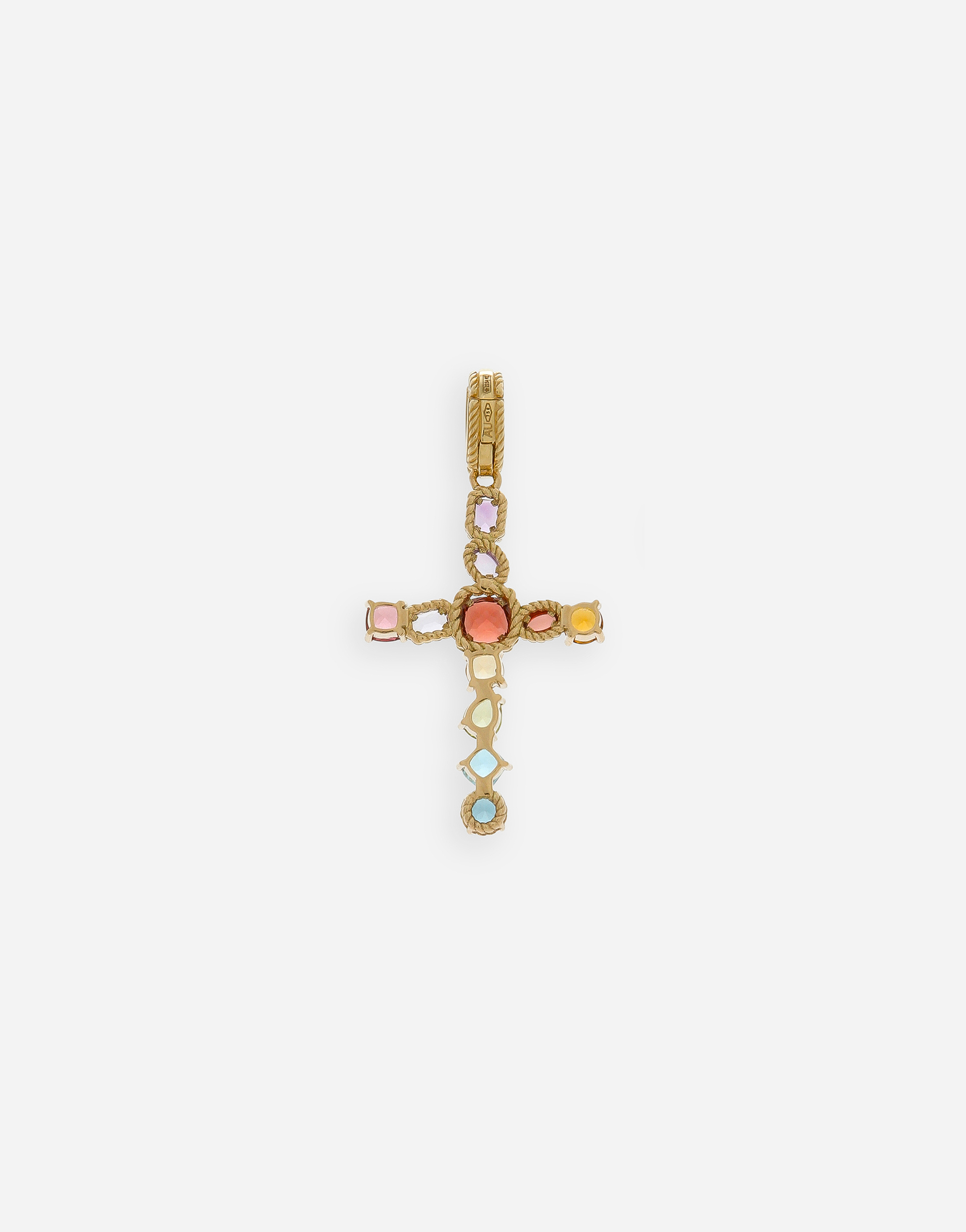 Dolce & Gabbana Rainbow Charm In Yellow Gold 18kt With Multicolor Stones In Gold