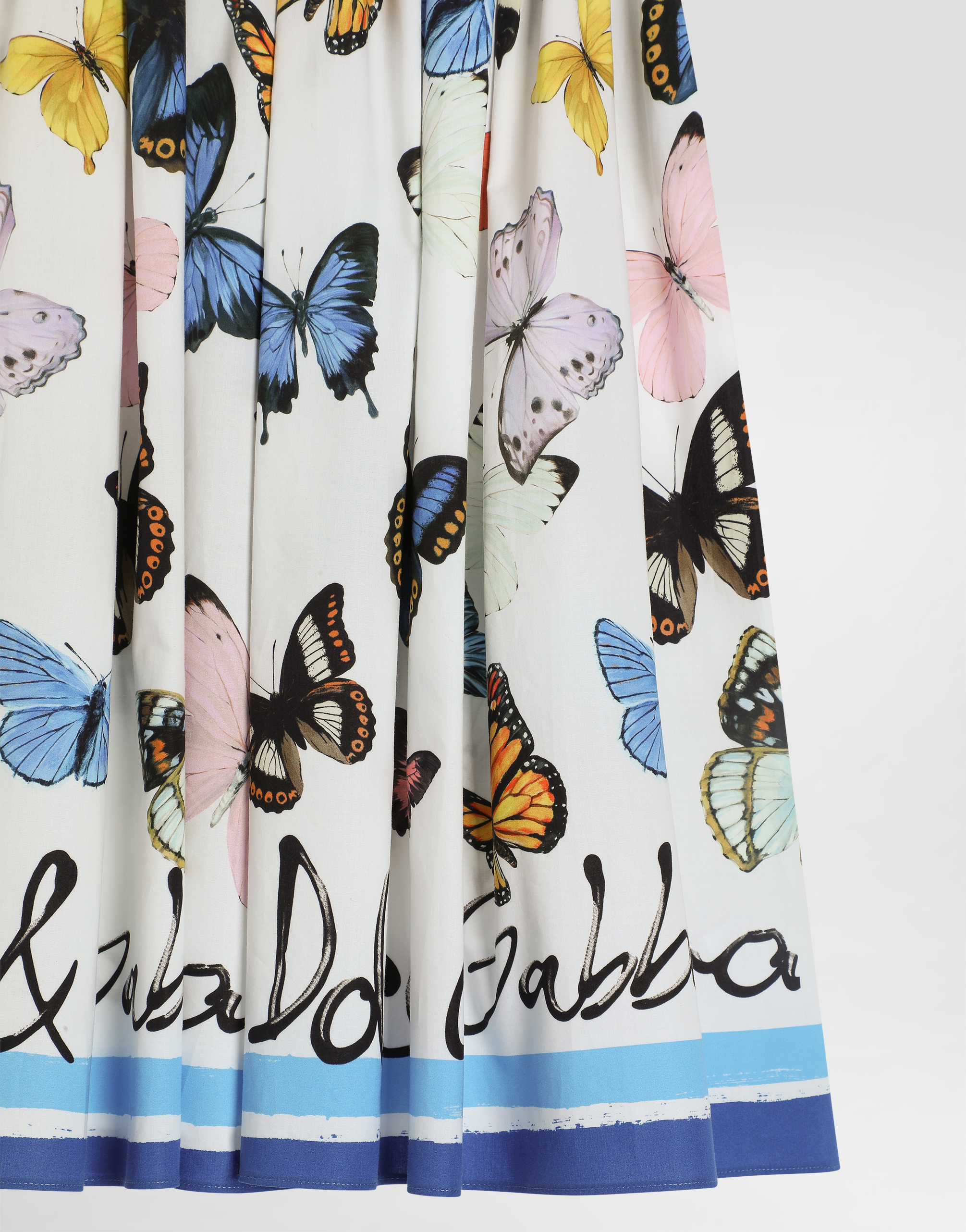 Dolce & Gabbana Butterfly-print Poplin Skirt In Print