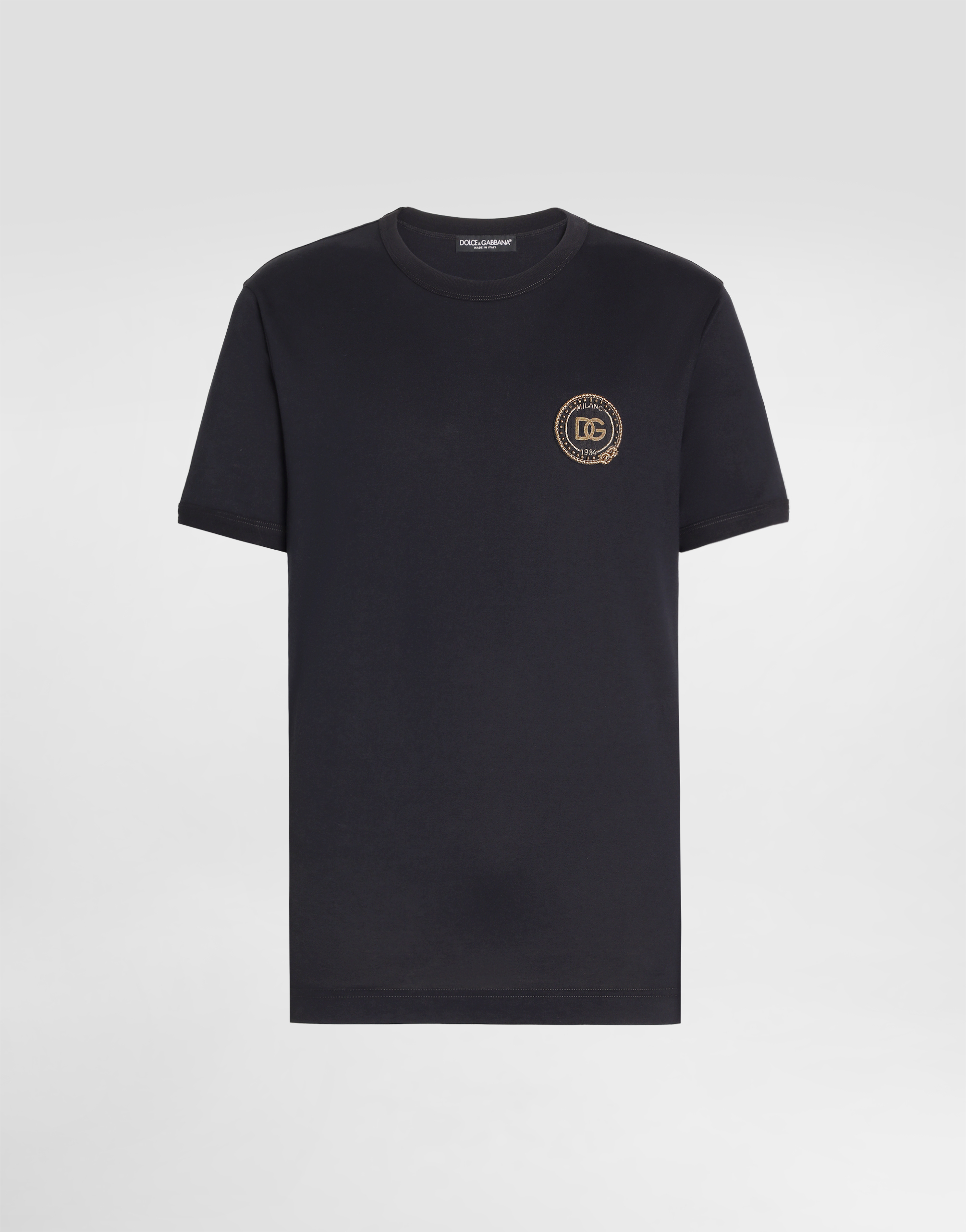 Blueのメンズ パッチ コットン Tシャツ | Dolce&Gabbana®