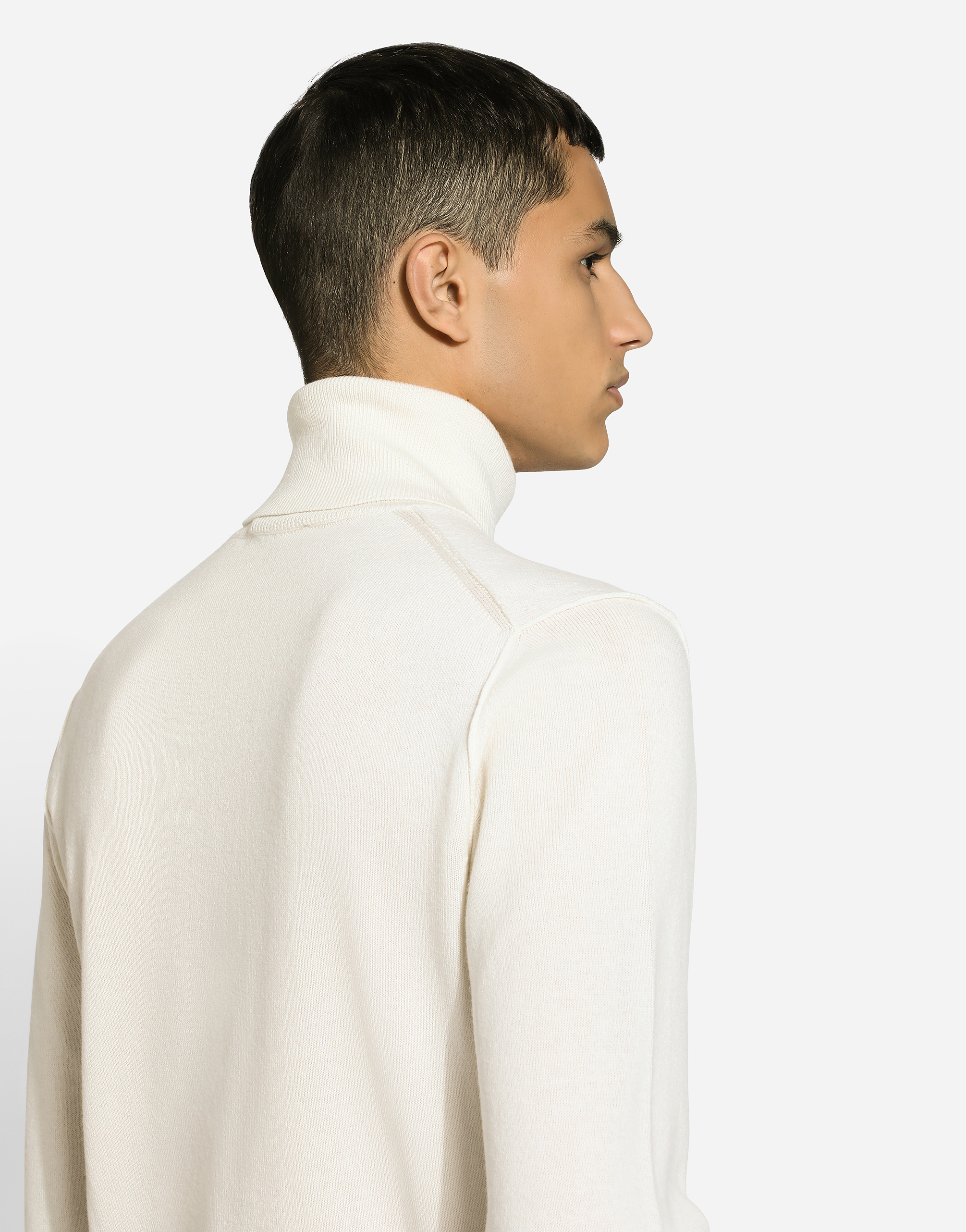 Dolce & Gabbana Wool Turtle-neck Sweater In Beige