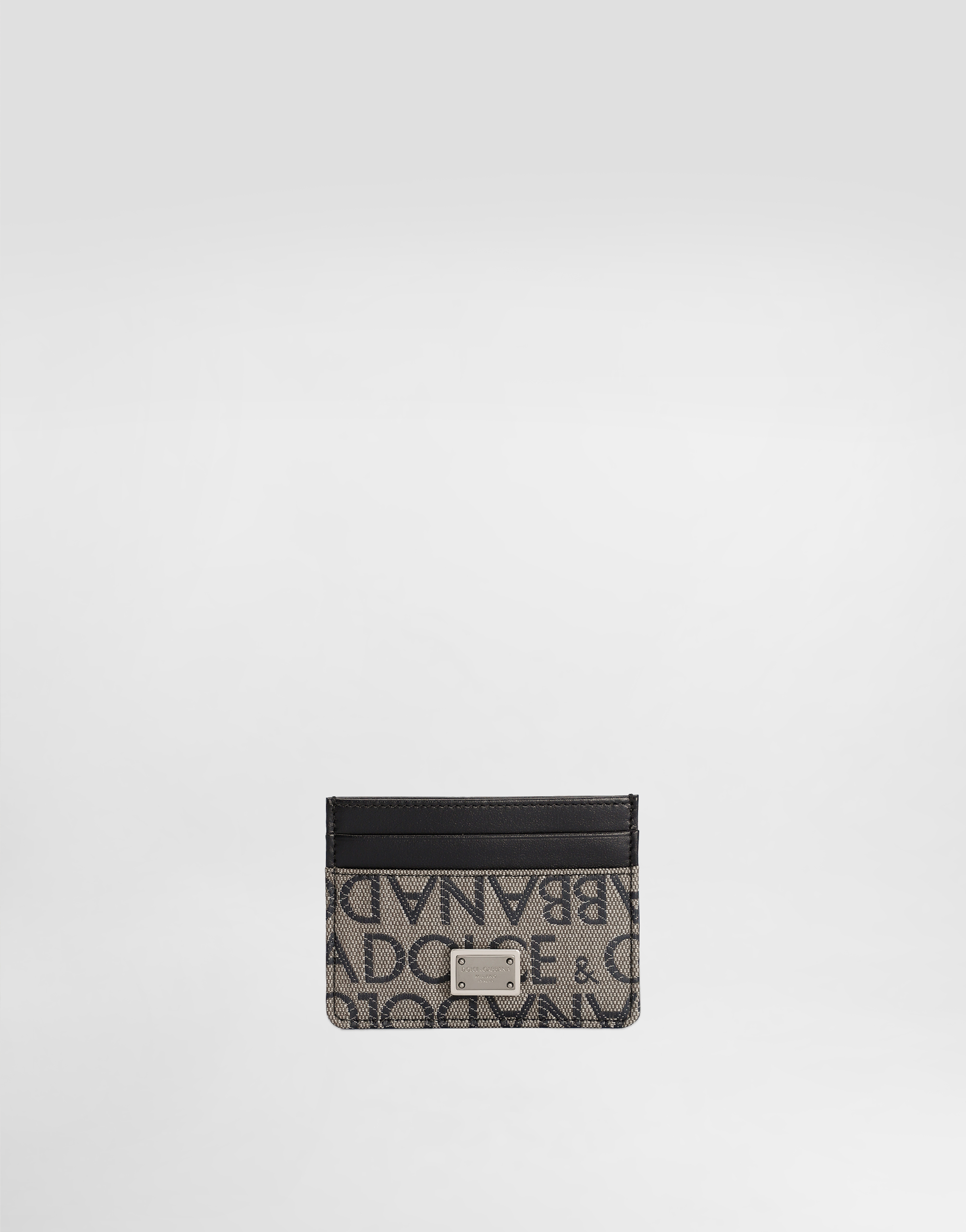 Dolce & Gabbana Jacquard Card Holder - Man Wallets And Small Leather Goods Black Fabric Onesize