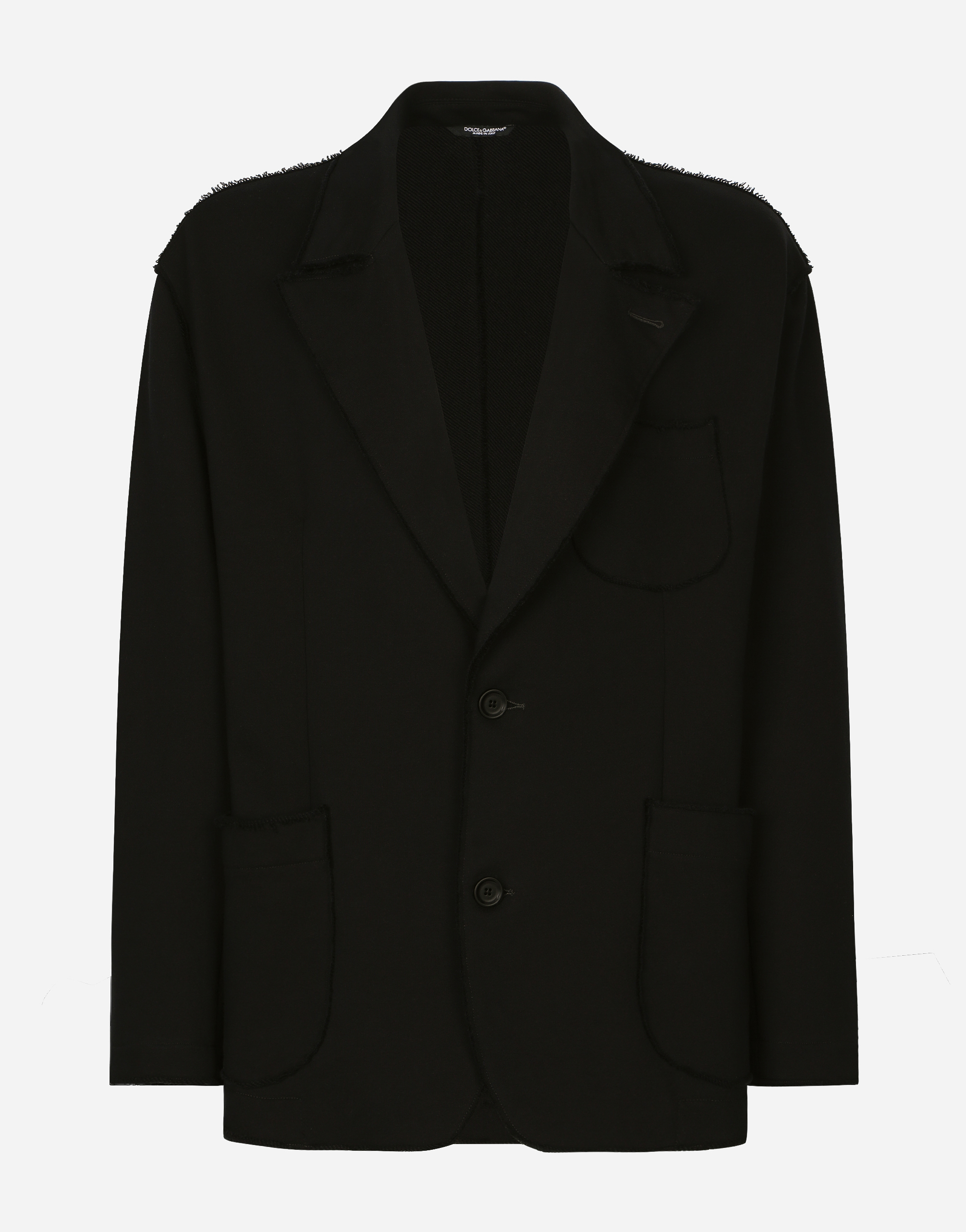 DOLCE & GABBANA OVERSIZE JERSEY JACKET WITH LOGO TAG