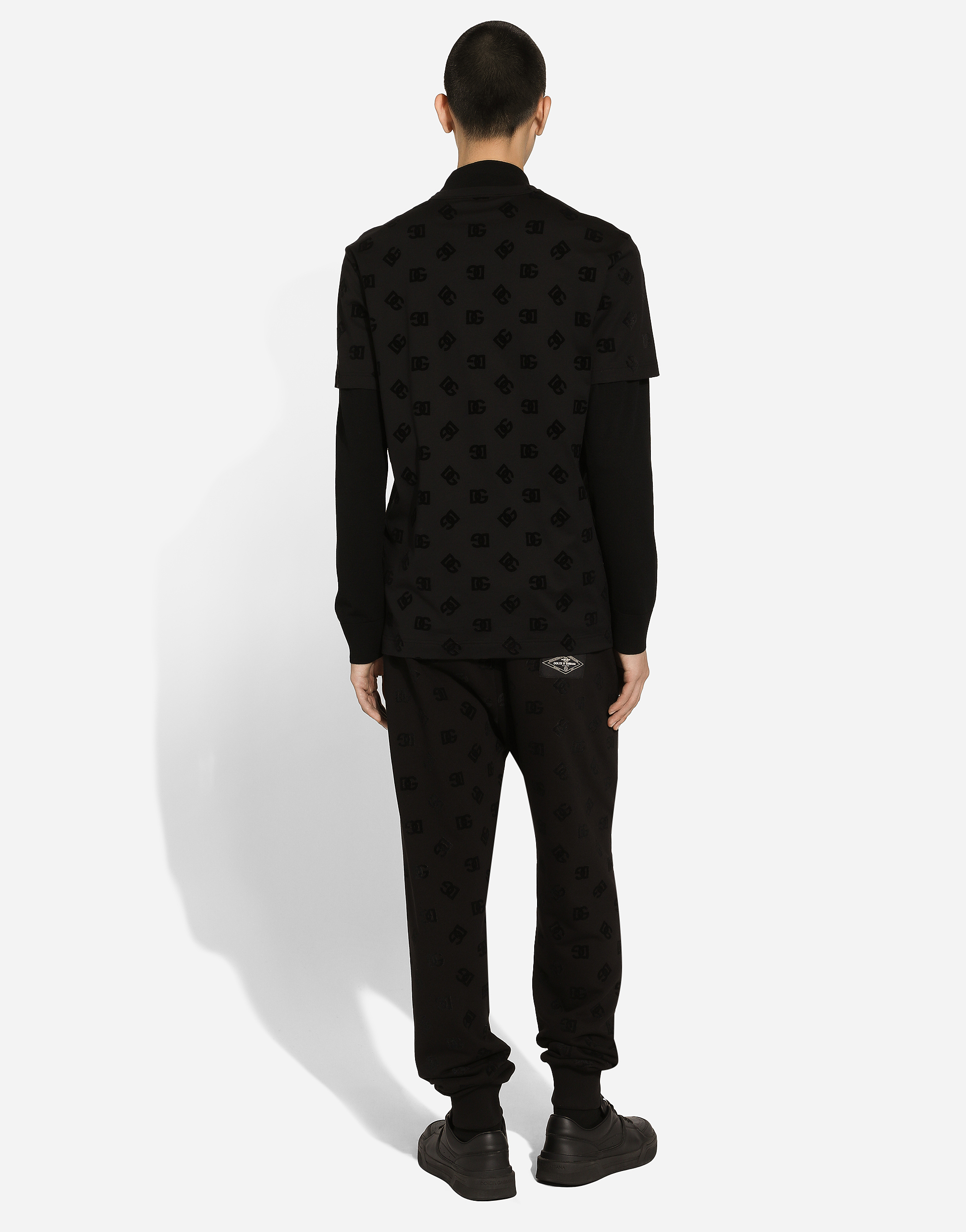 Dolce & Gabbana T-shirt All-over Flocked In ブラック