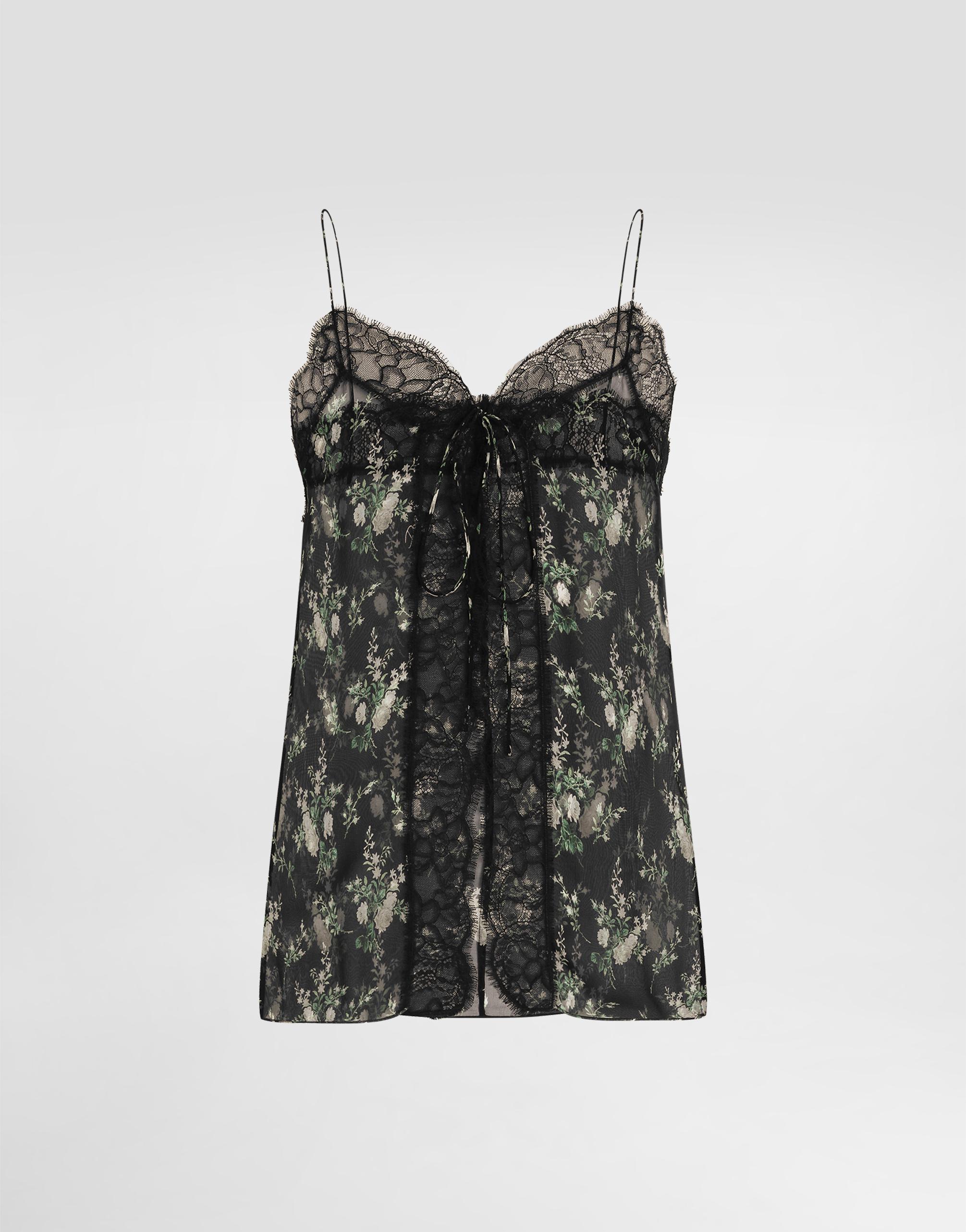 Rose and flower-print chiffon top in Multicolor for Women