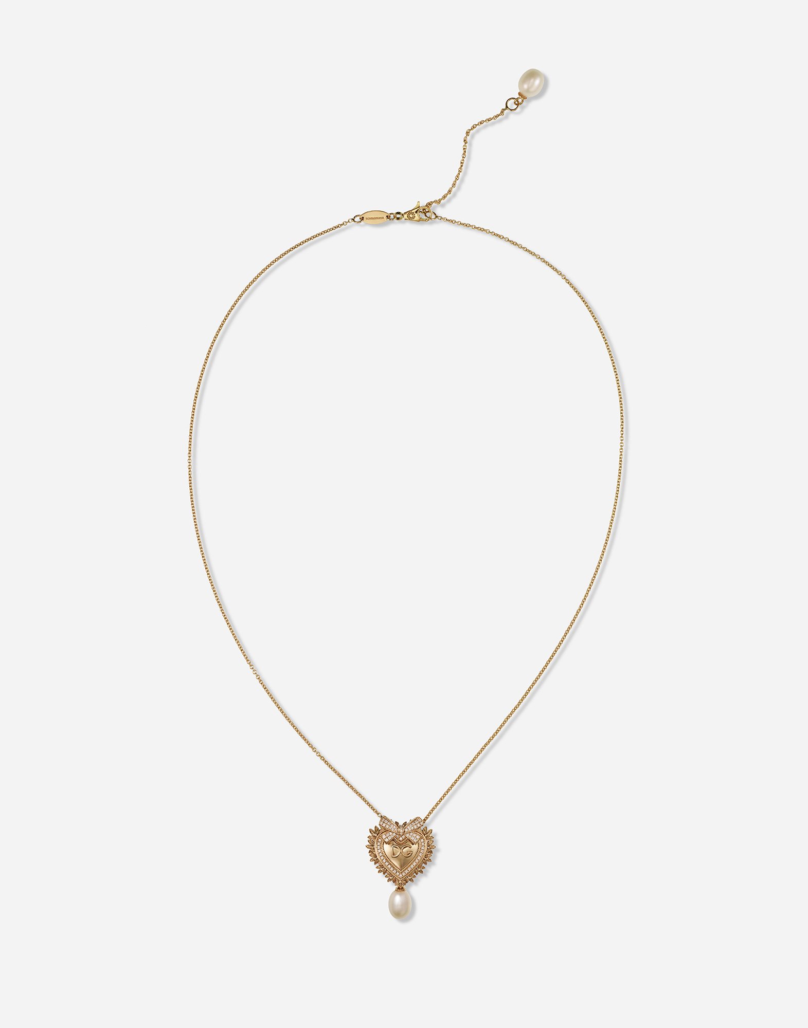 Devotion necklace in yellow gold with 