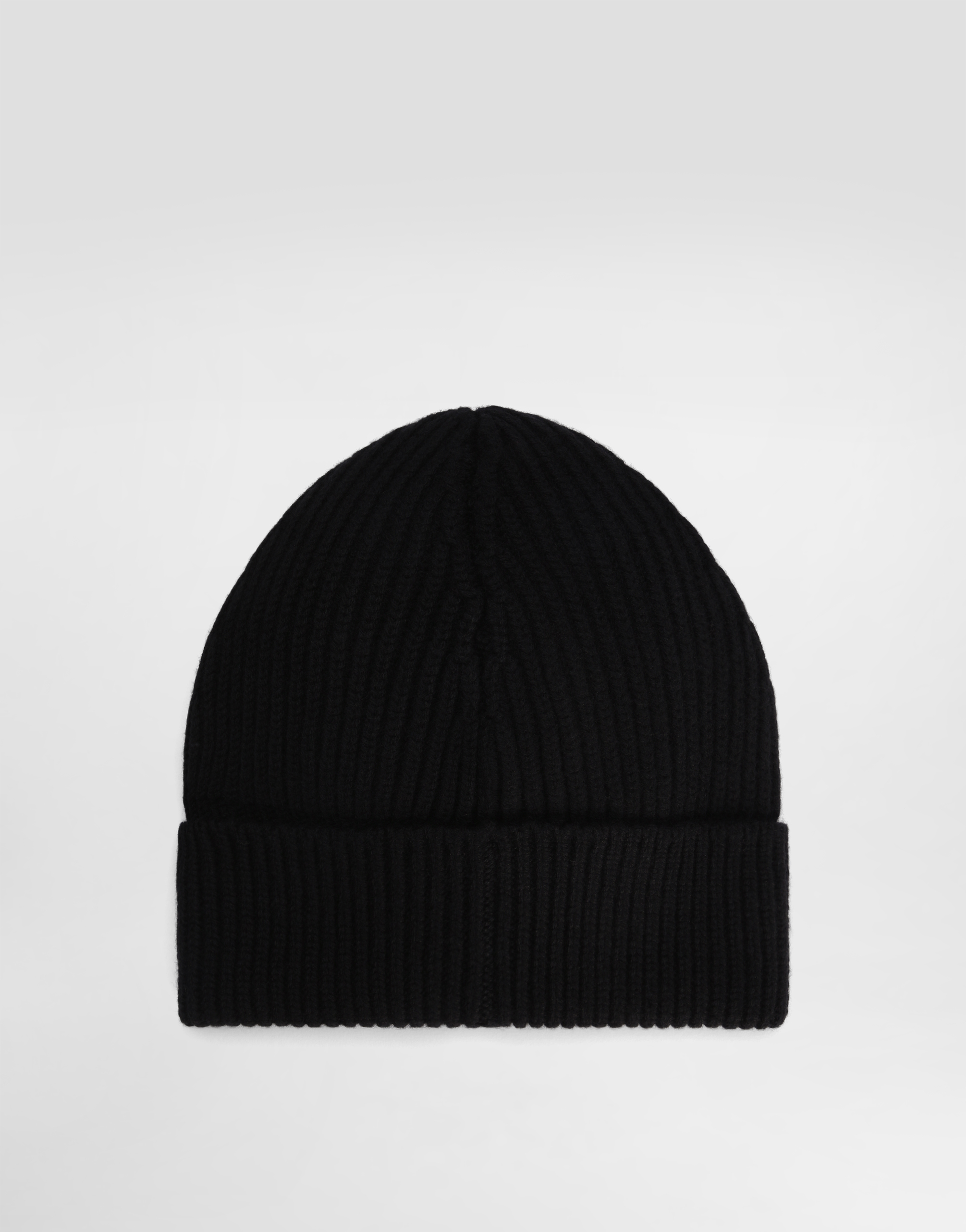 Shop Dolce & Gabbana Cashmere And Wool Hat With Branded Tag In Black