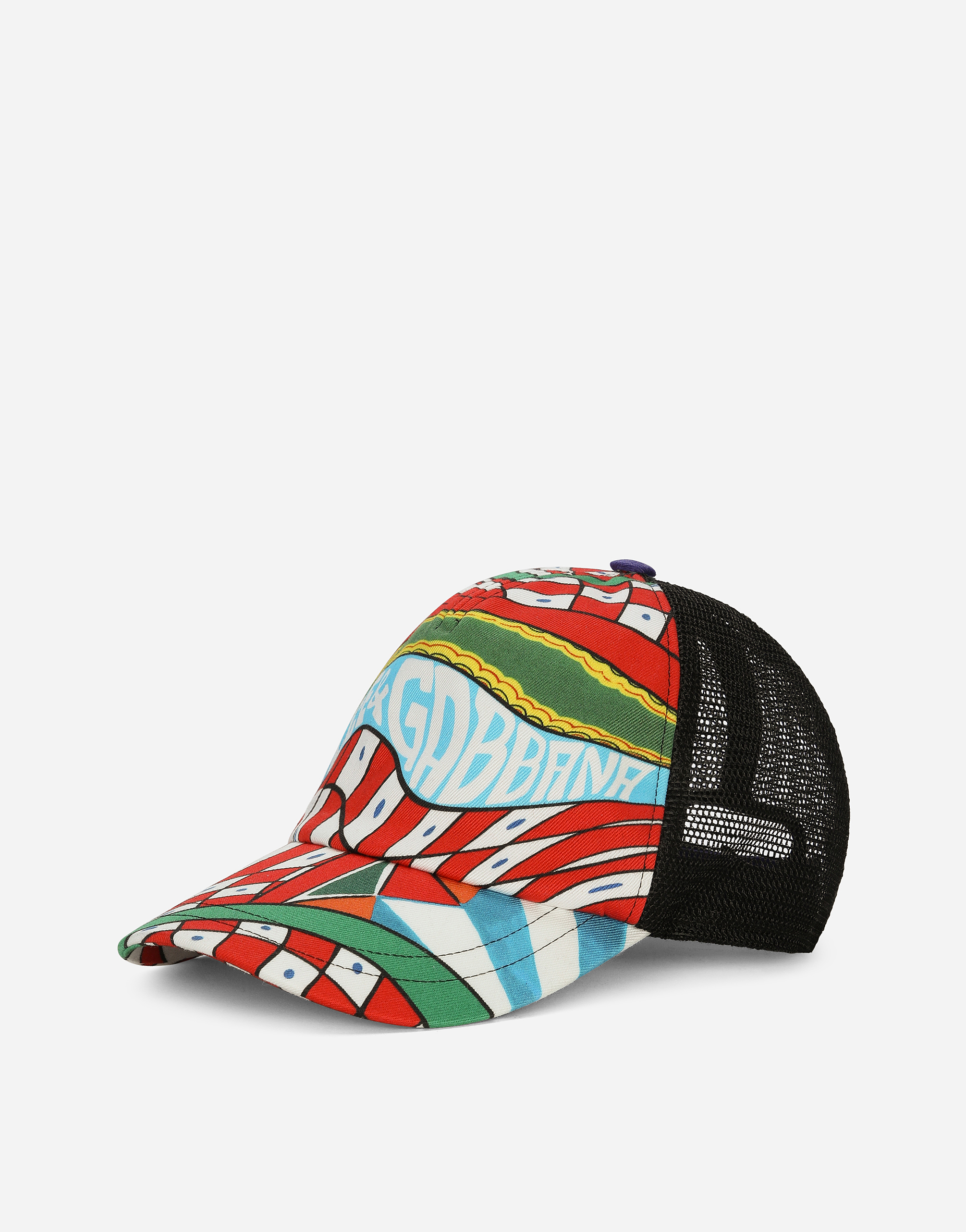DOLCE & GABBANA DRILL BASEBALL CAP WITH CARRETTO PRINT