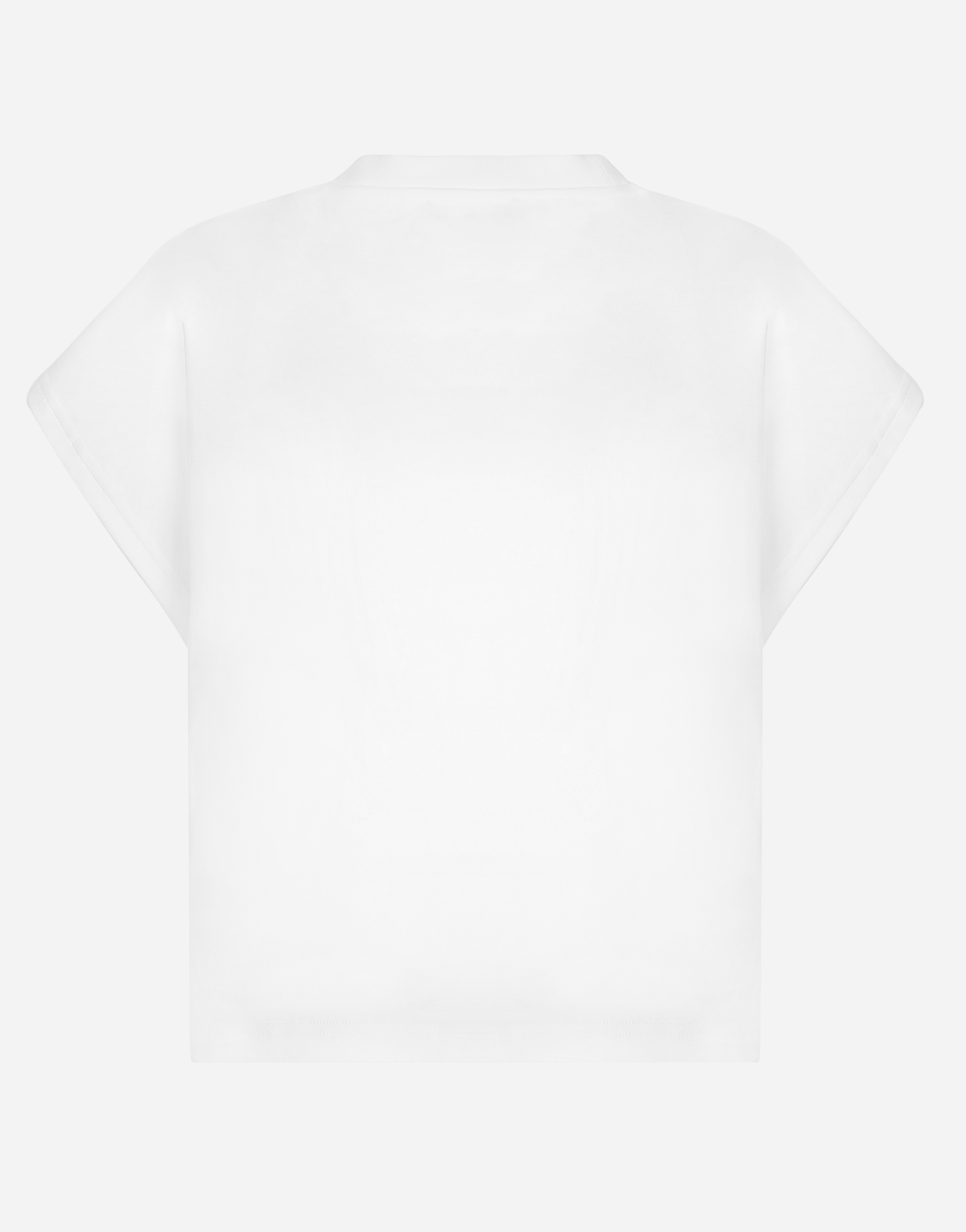 Dolce & Gabbana Logo-embroidered Cotton T-shirt In White
