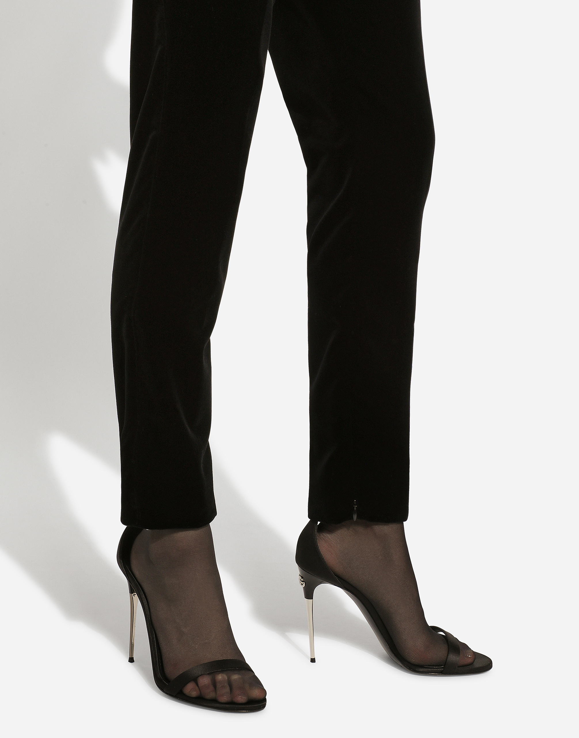 Velvet cigarette pants
