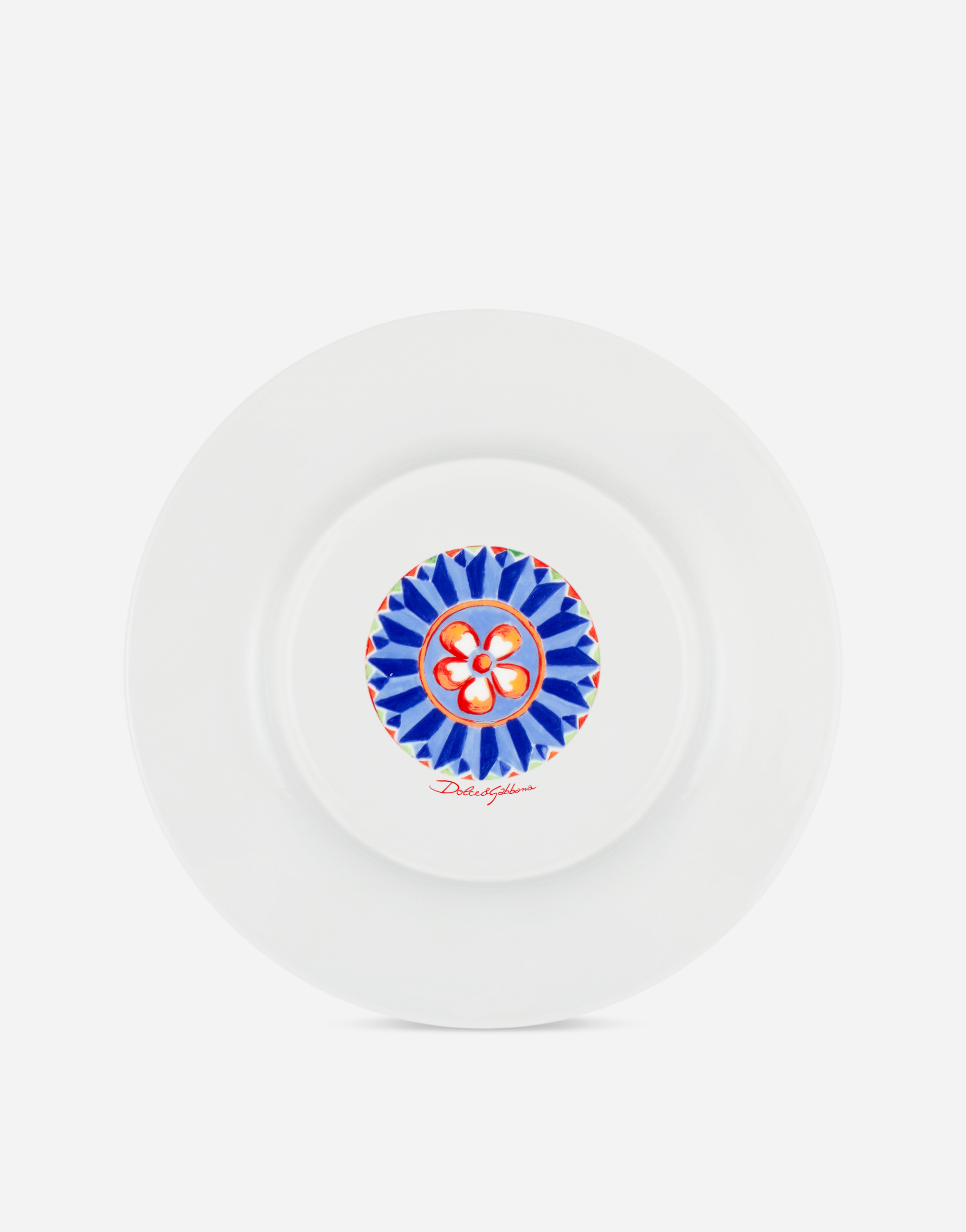 Shop Dolce & Gabbana Set 2 Dinner Plates In Fine Porcelain In Multicolor