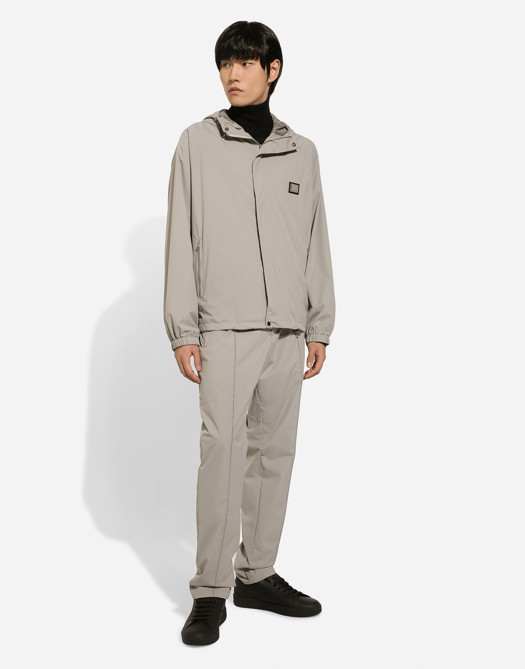 Shop Dolce & Gabbana Hooded Jacket In Grey