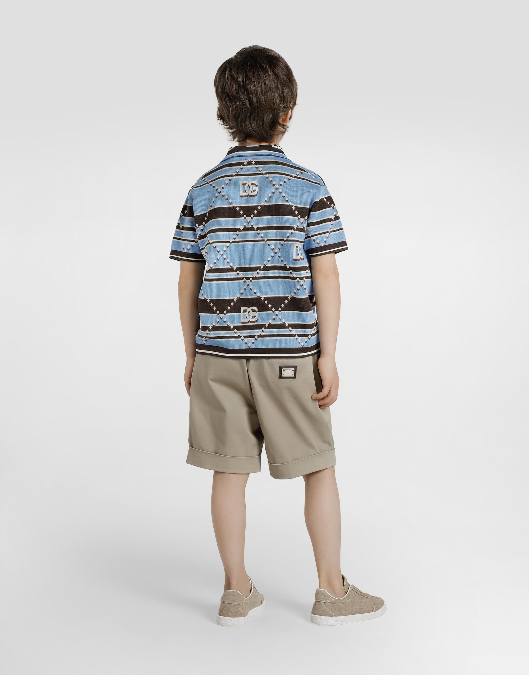 Striped jacquard polo shirt
