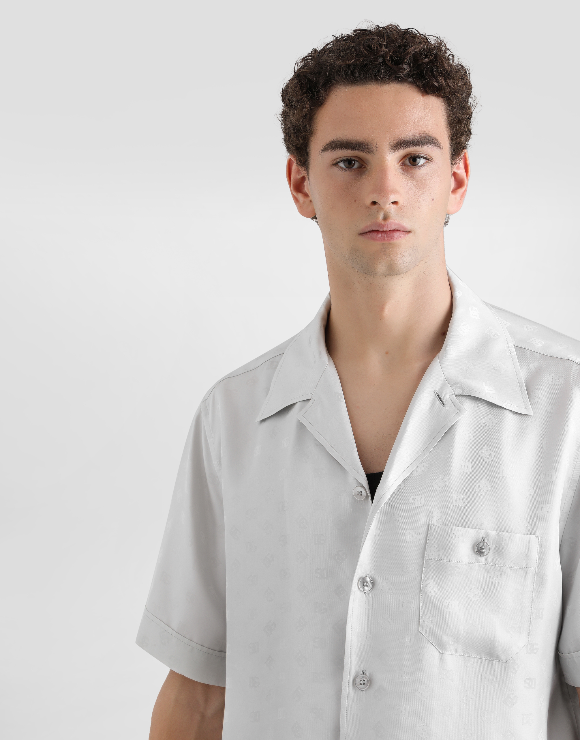 DG jacquard logo hawaii shirt
