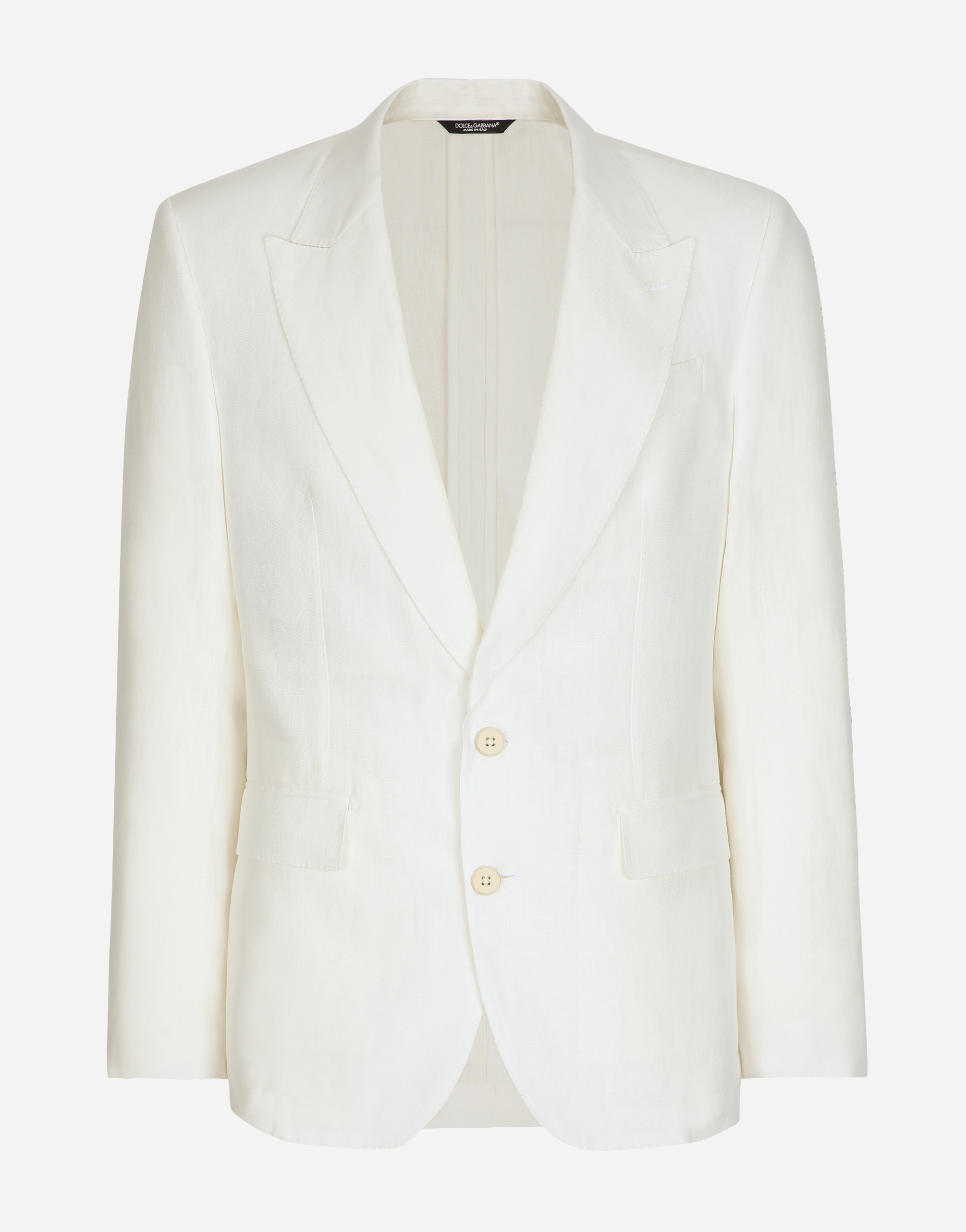 Shop Dolce & Gabbana Single-breasted Linen Sicilia-fit Jacket In White